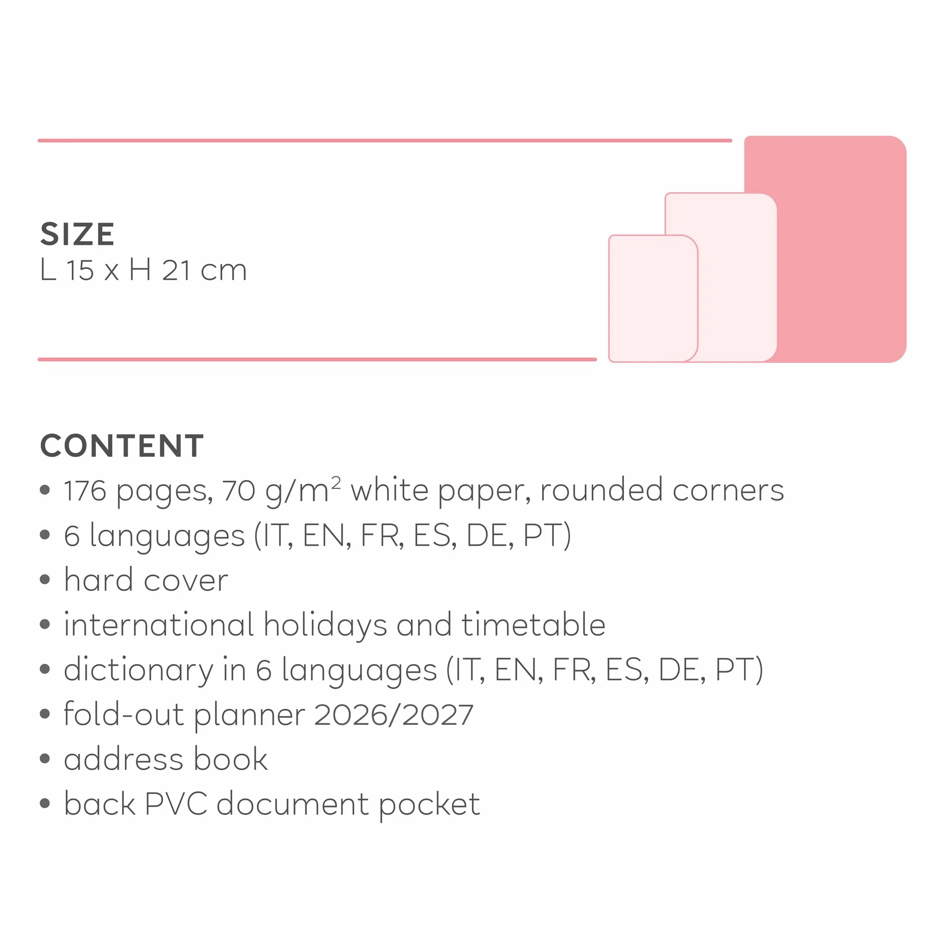 Legami Agenda hebdomadaire à spirale 2026-2027 Flowers 16 mois 15 x 21 cm FSC