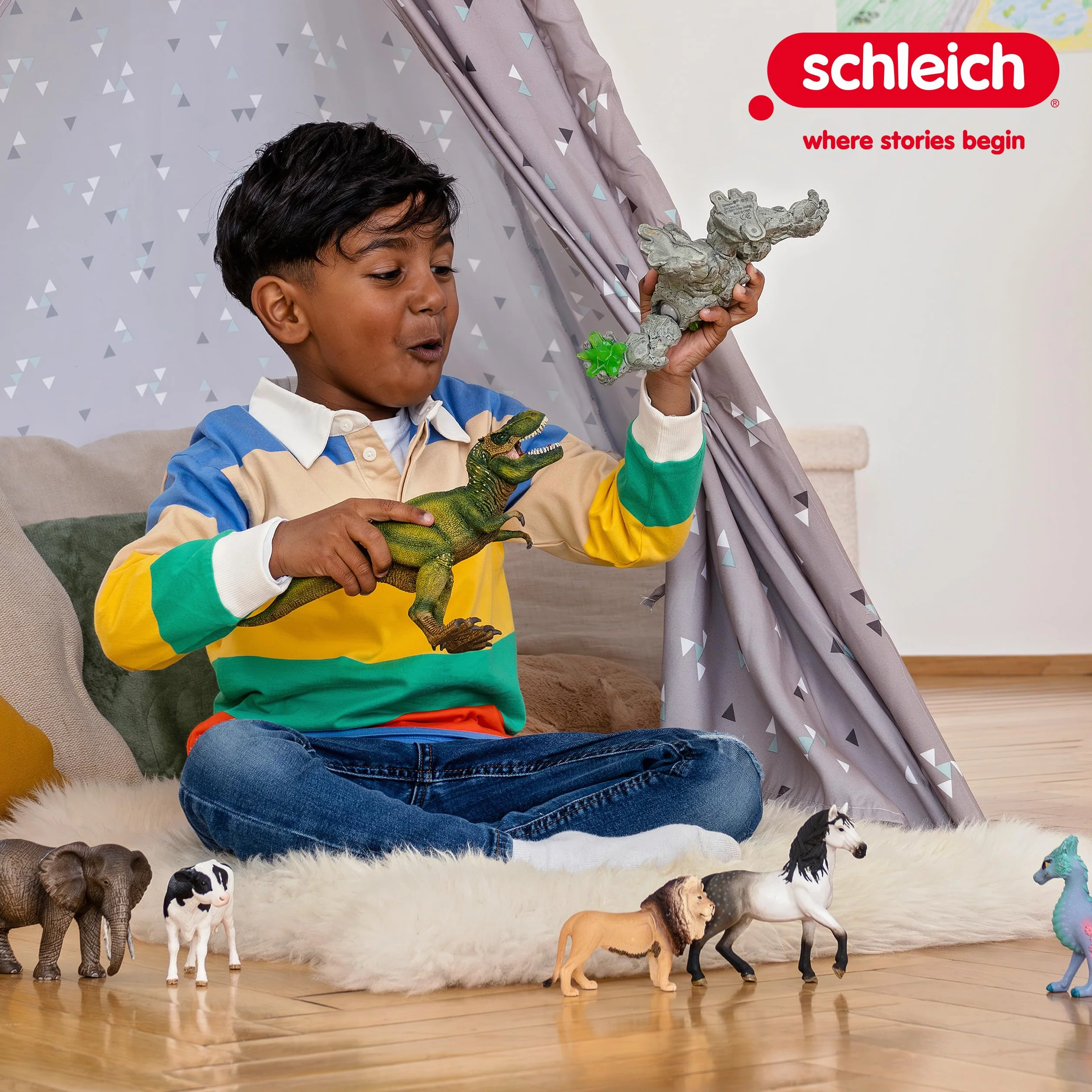 Schleich Dinosaure Tyrannosaurus Rex 14525 Figurine réaliste mâchoire Mobile Jouet dès 3 Ans 28 x 10 x 14 cm