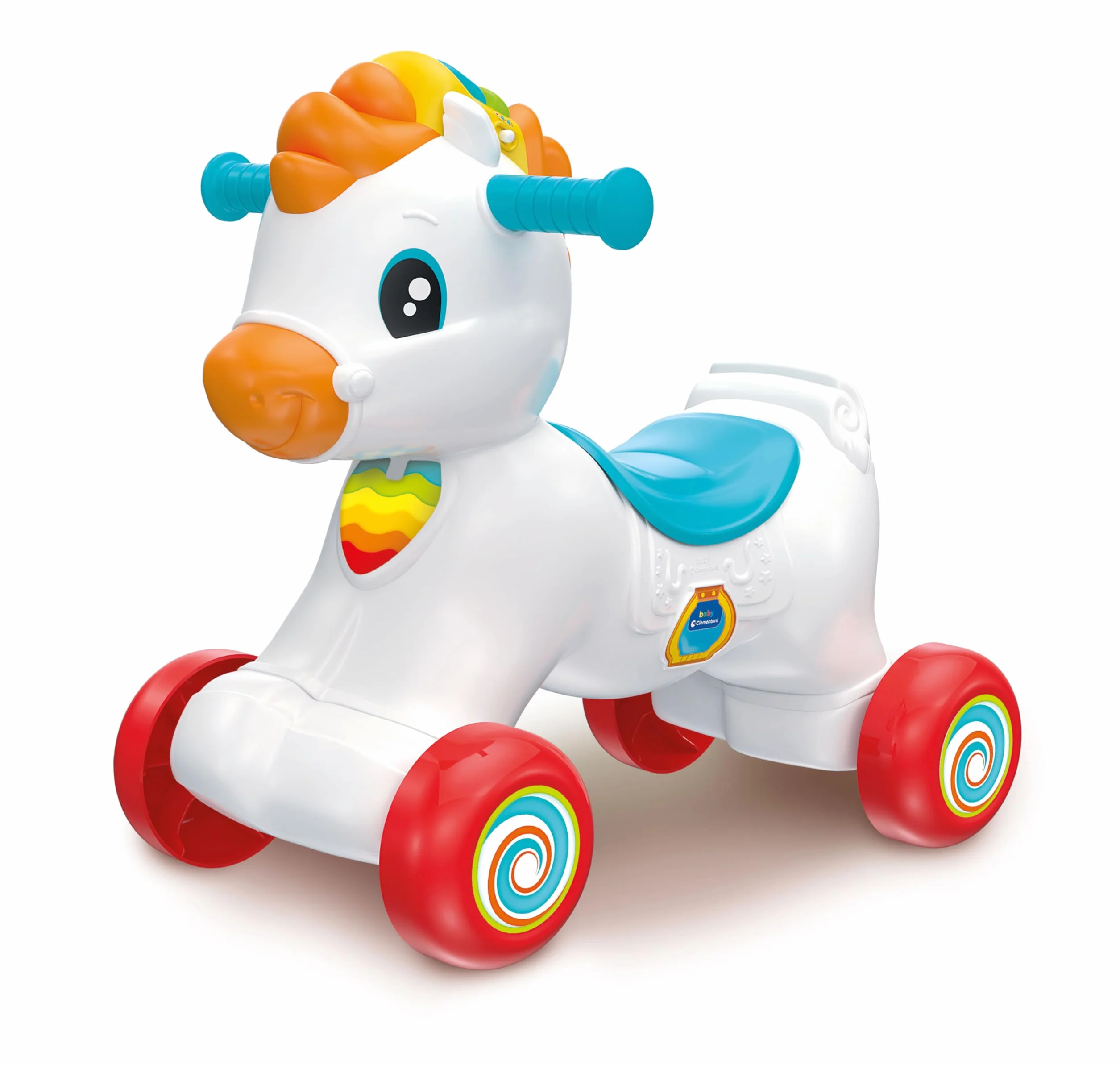 Clementoni 61556 Tito Cheval à Bascule avec Musique Chiffres Lettres pour Bébés 12 Mois