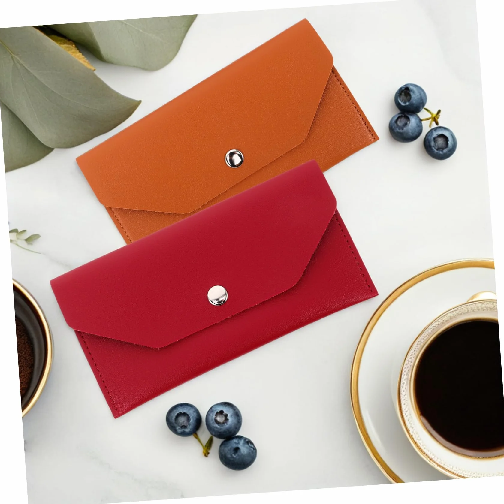 PACKOVE Enveloppes Budgétaires Format Long Rectangulaire en PU Synthétique Lot de 2 Réutilisables Imperméables