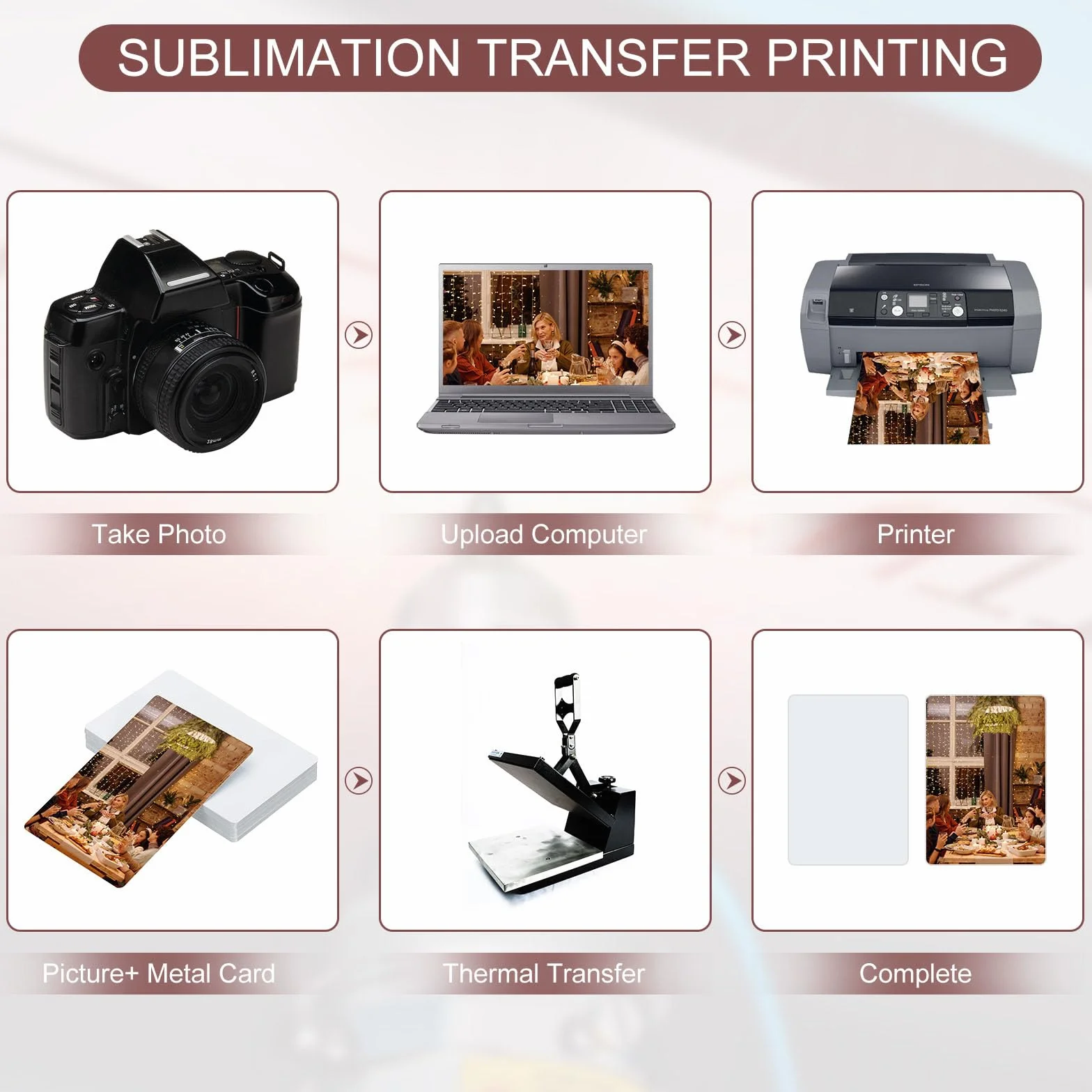 PATIKIL 100 Paquet Sublimation Métal Business Cartes vierges 0,45 mm Épais 3,4x2,1 pouce Aluminium Imprimable Carte pour DIY Impression Blanc