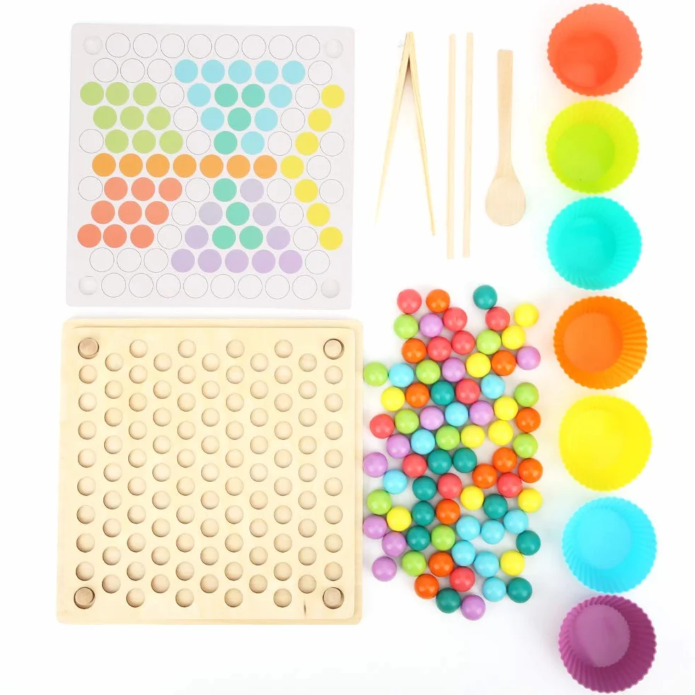 Jeu de Perles à Clip, Tri Interactif de Couleurs, Cadeaux d'Anniversaire, Enseignement aux Enfants