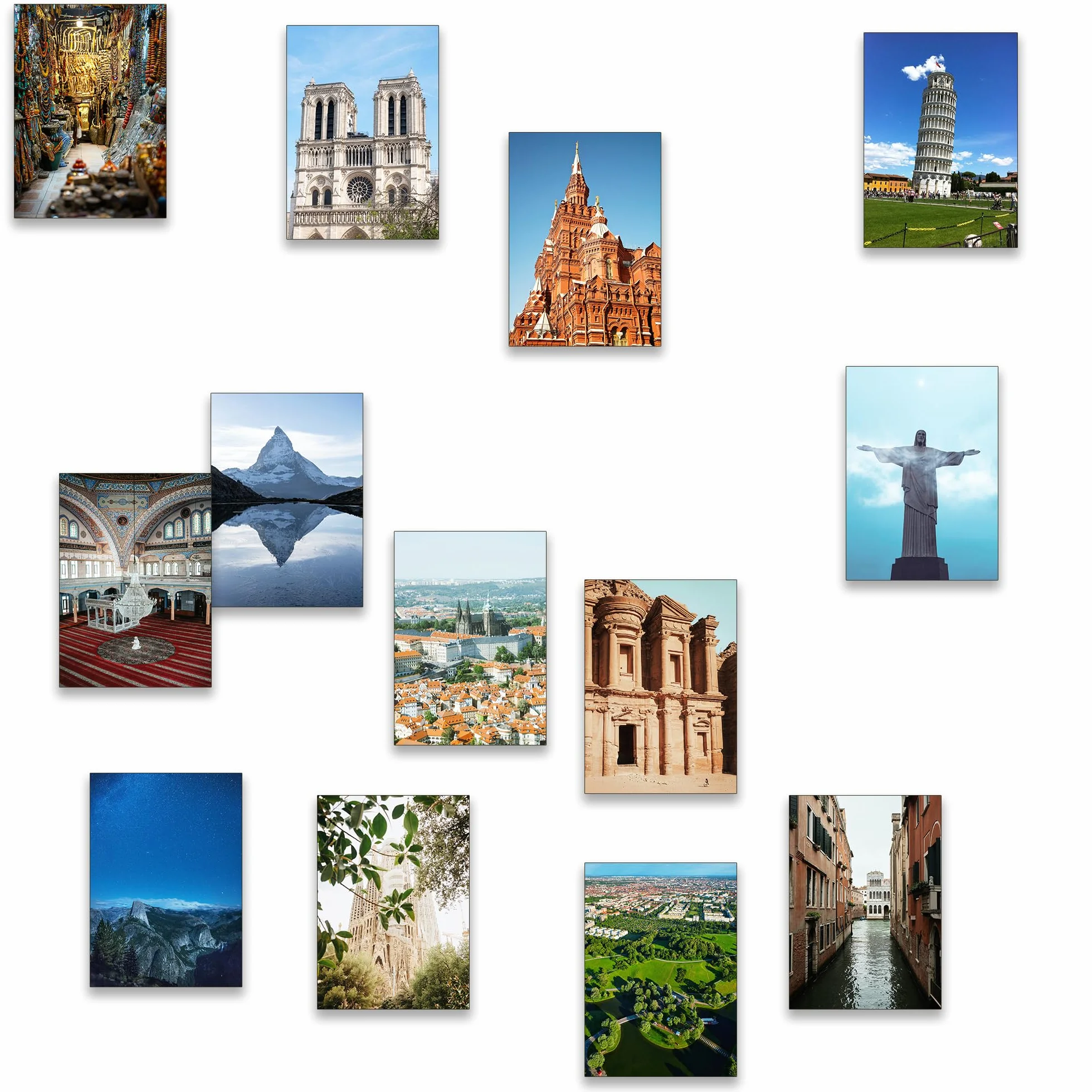 64 cartes postales Célèbres lieux Monuments emblématiques postcrossing