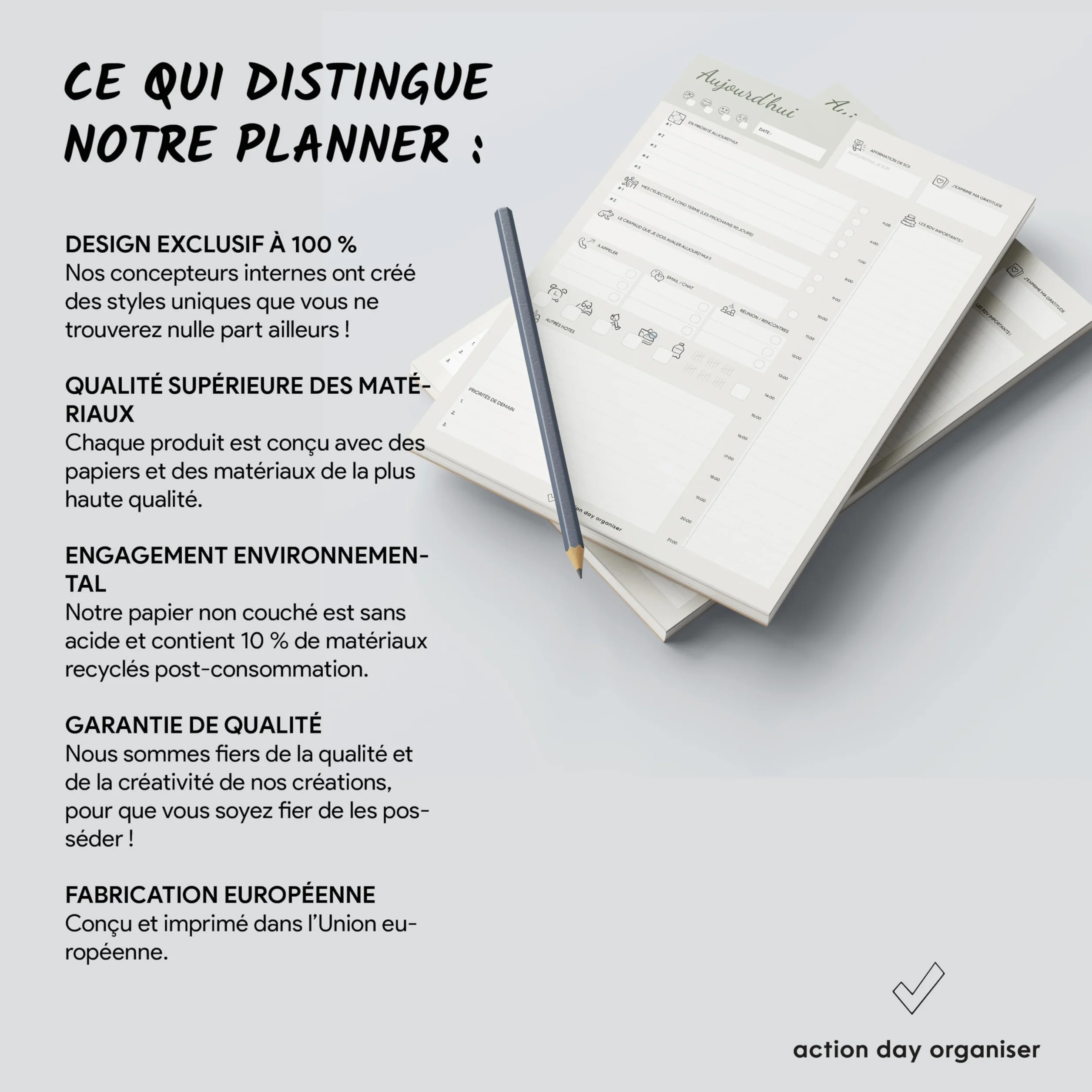 Planner Quotidien Productif Bloc Note To Do List A5 Agenda Professionnel Gestion des Objectifs Tâches Prioritaires
