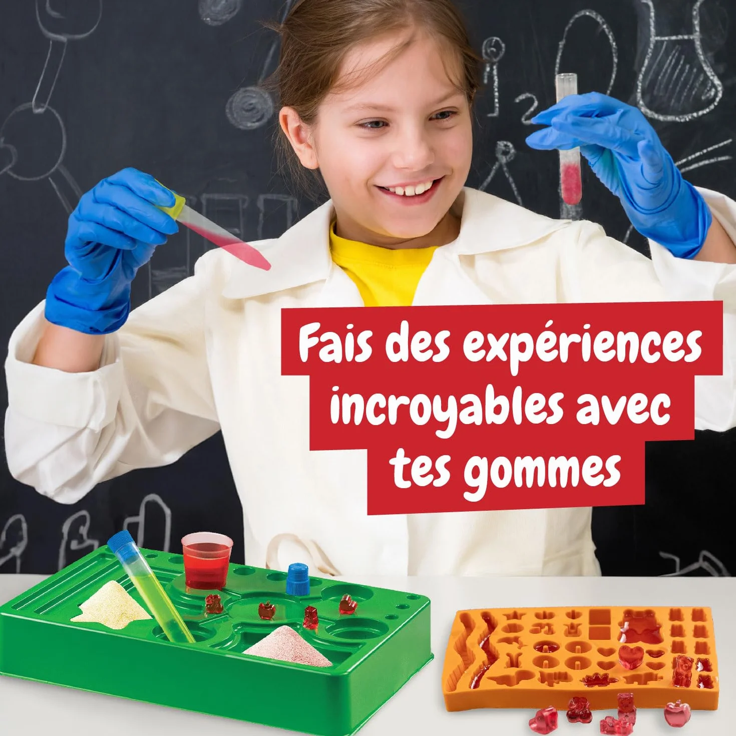 Science4you Atelier des Bonbons Gélifiés pour Enfants - Fabrication de Bonbons Gélifiés en 19 Formes, Boîte Cadeau Sucrée 7+