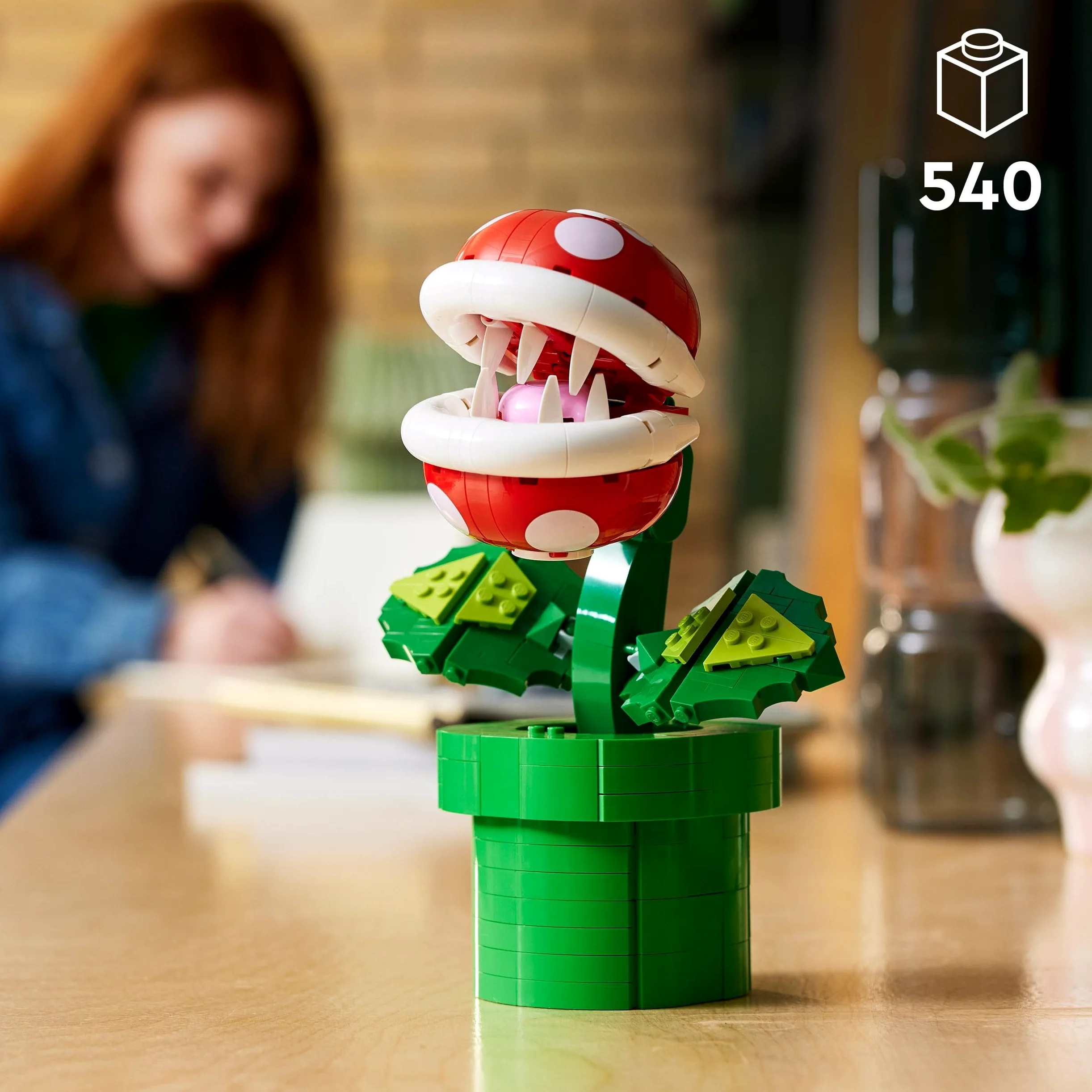 LEGO Super Mario Plante Piranha, Figurine Articulée avec Tuyau et 2 Pièces de Monnaie, Kit de Modelage pour Adultes, Décoration Intérieure, Idée Cadeau pour Hommes, Femmes et Adolescents 71426