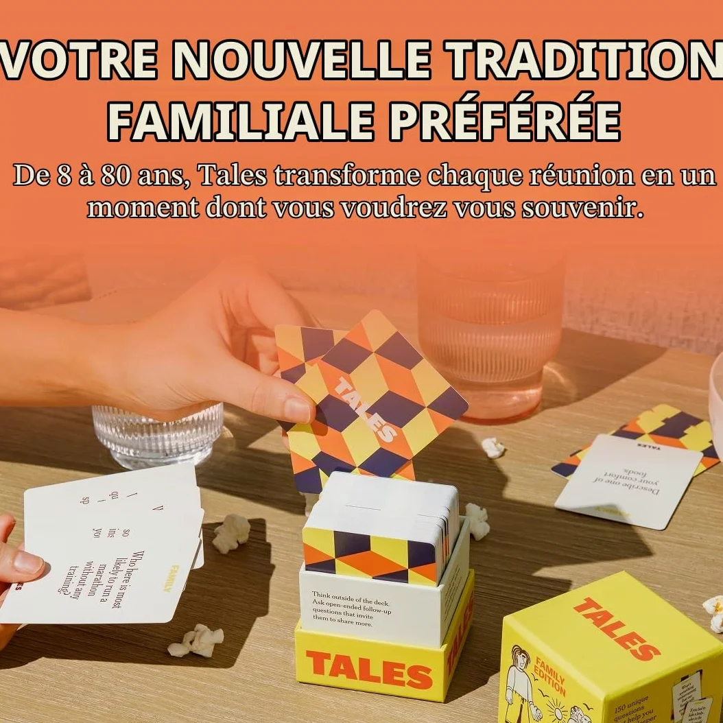 TALES 150 cartes de conversation, édition familiale, créez des liens significatifs