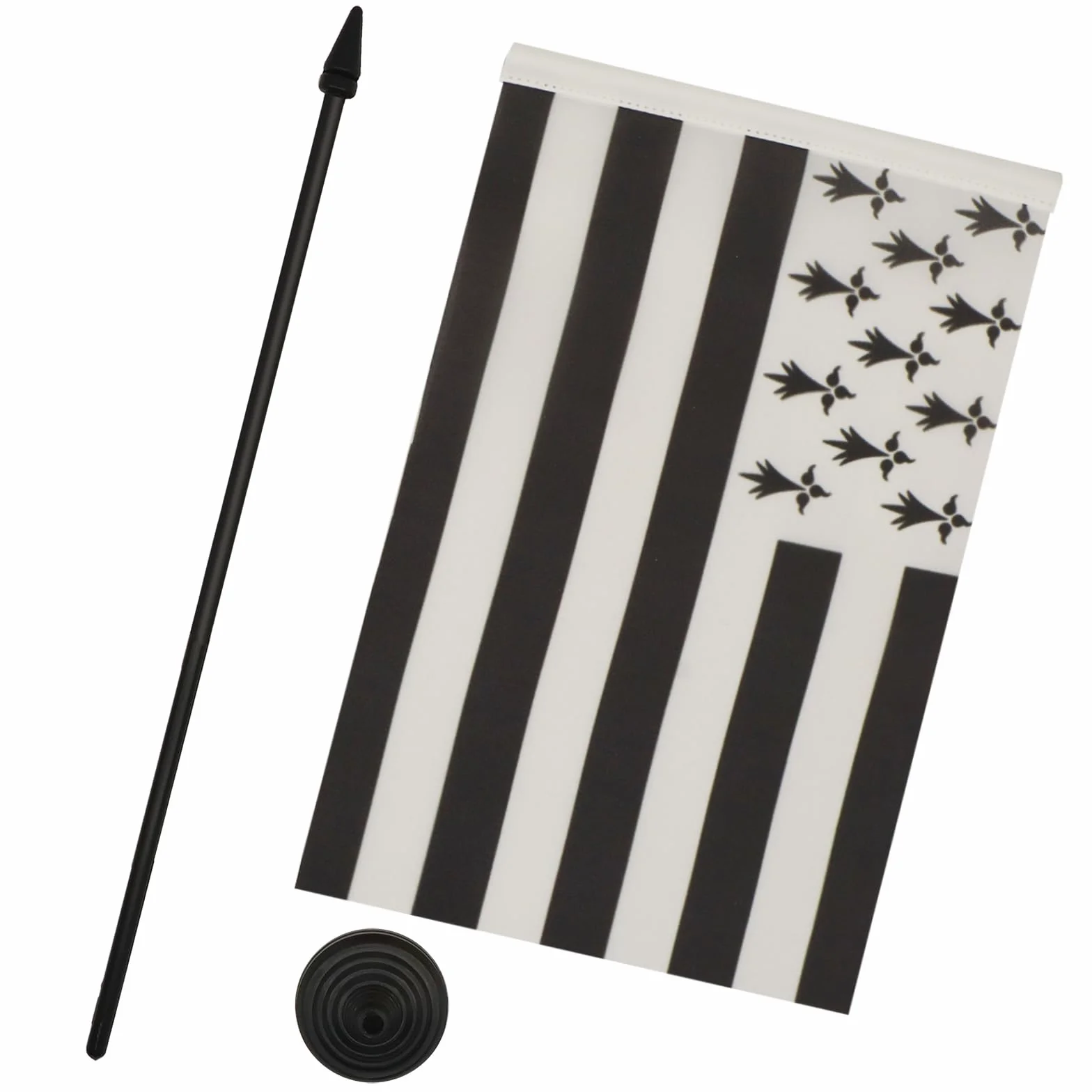 AZ FLAG Drapeau De Table Bretagne Alternatif 21x14 cm Petit Drapeau Breton De Bureau 100% Polyester