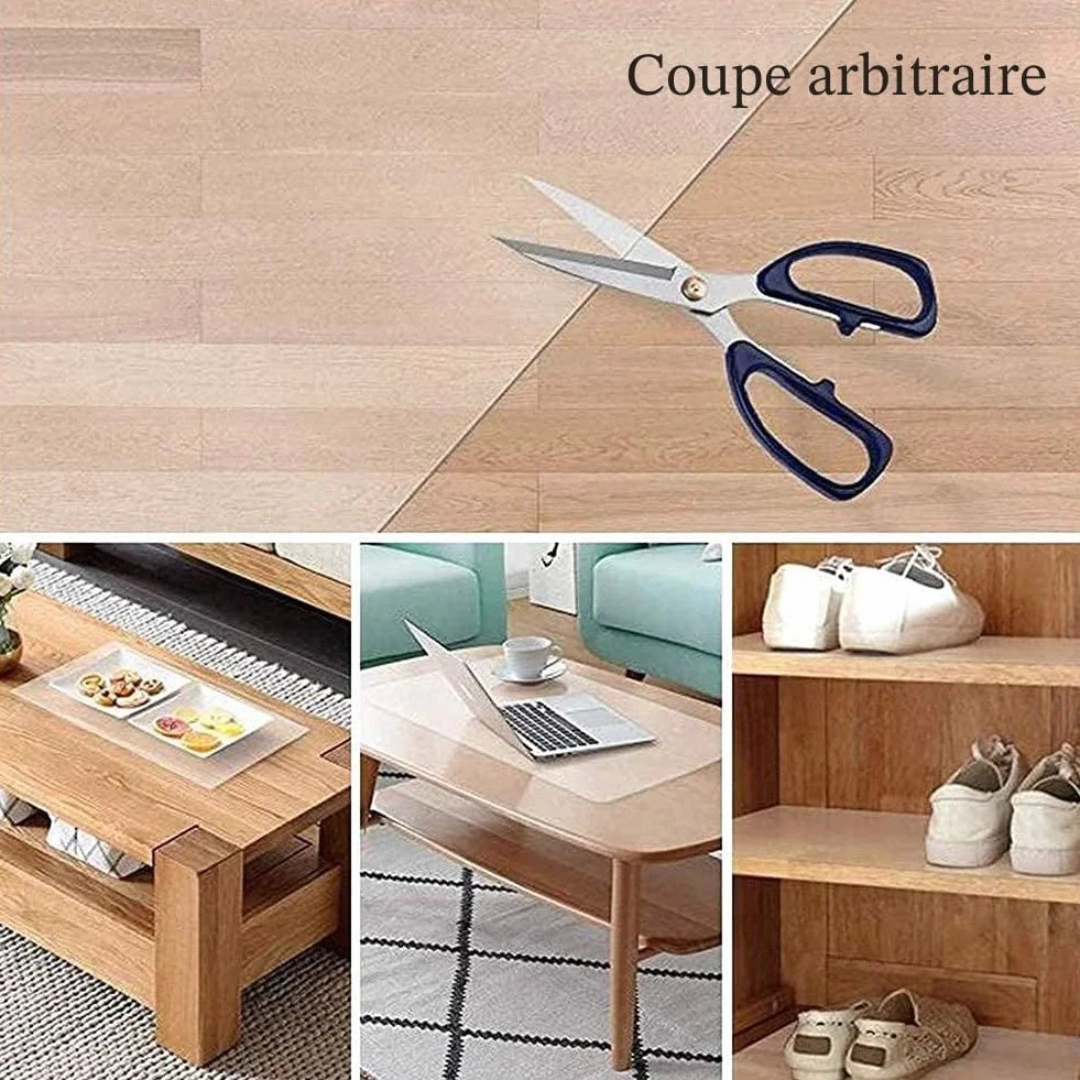 Sous-main de bureau transparent résistant à la chaleur PVC 100x50cm imperméable antidérapant