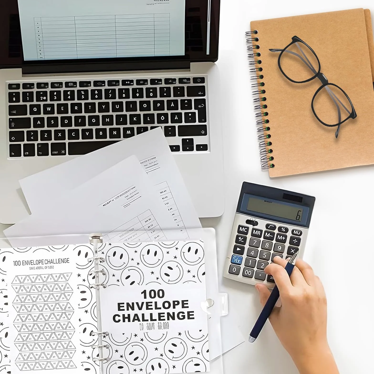 Budget Planner A5 100 Enveloppes Défi Économiser 5050€ Gestion Dépenses Espèces Billets