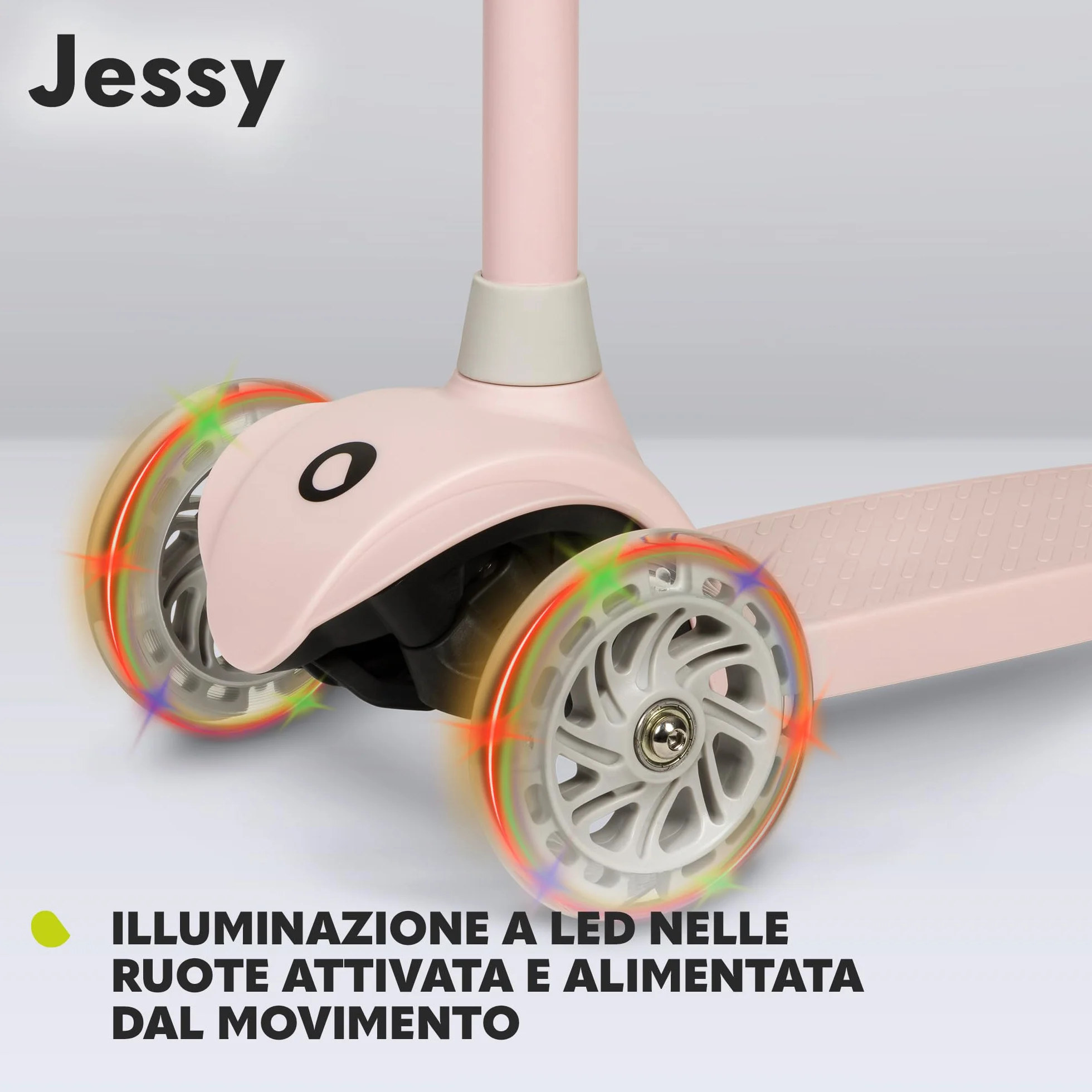 LIONELO Jessy Trottinette d'équilibre 3 Roues Enfants 3-50 kg avec Roues LED, Réglable en Hauteur, Rose