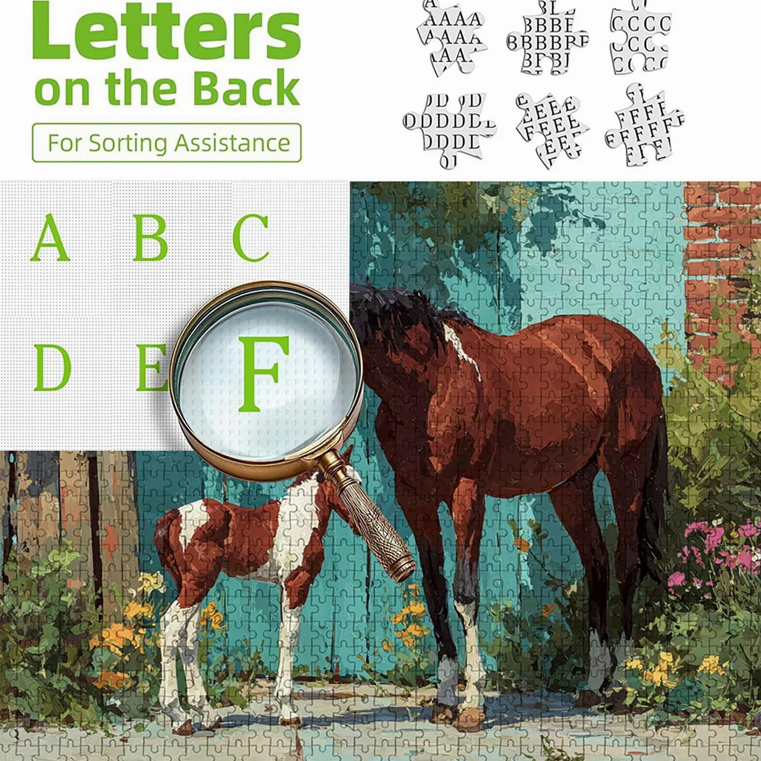 Cheval Puzzle 5000 pièces Adultes, Puzzle Bois 156x105cm, Adultes Jeu éducatif Défi énigme avec Une Boîte d'emballage Exquise, Jeu Relaxant Détente Collection, Cadeau Fille, (Animal) 6-2100