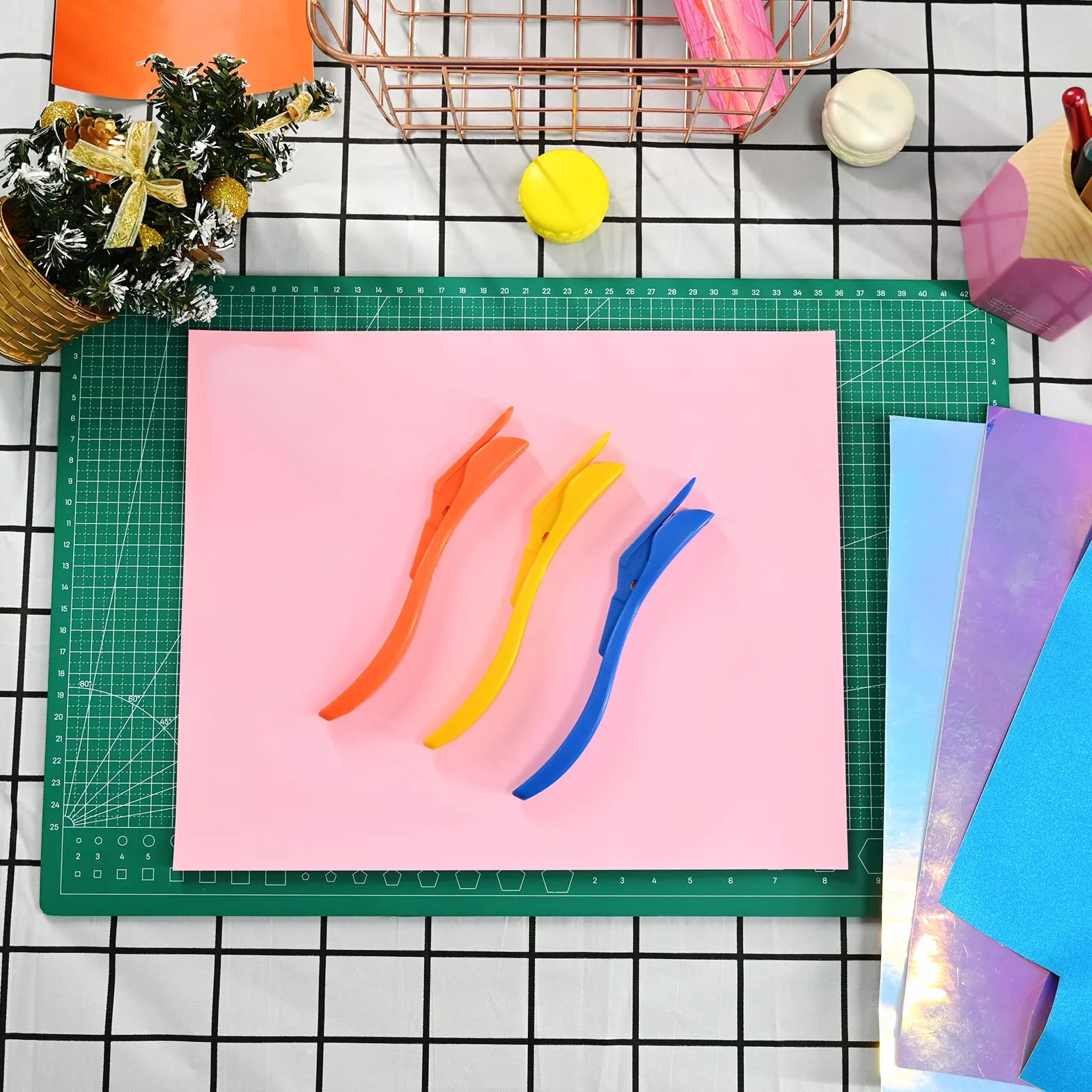 EHDIS Cutter à Papier, Safety Cutter avec 5 Lames, Ouvre-lettre en Plastique Bleu