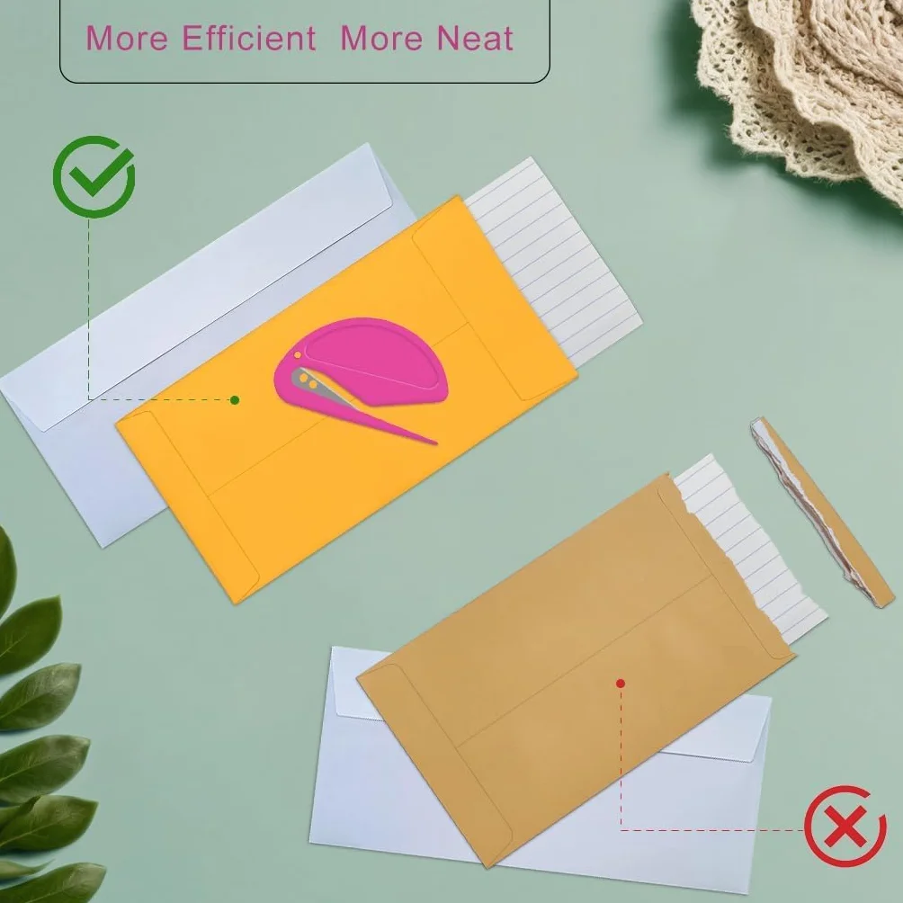 Gebildet Lot de 10 Ouvre-lettres, Découpeur d'enveloppes, Ouvre-courrier avec Lame de Sécurité