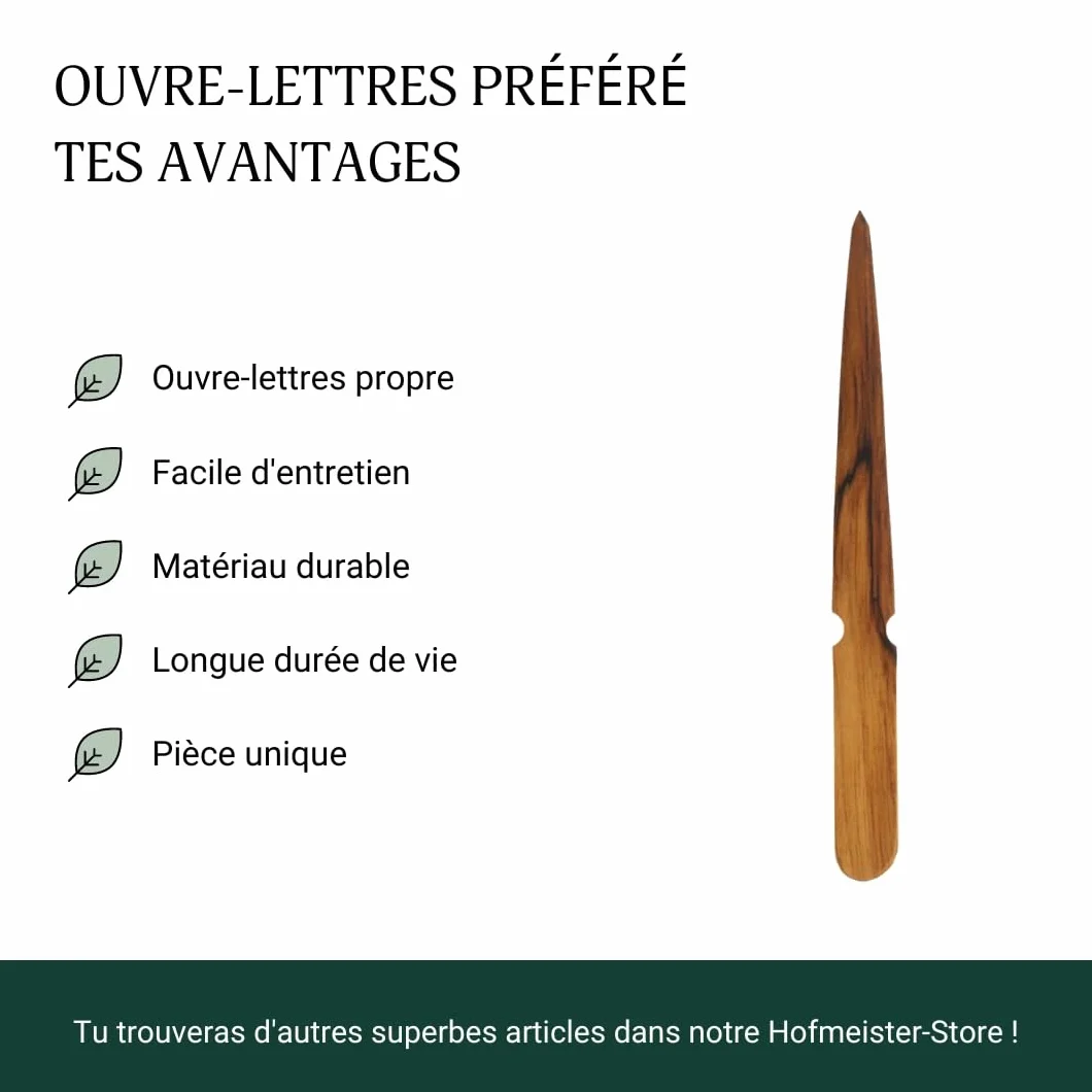 HOFMEISTER® Ouvre-Lettres en Noyer huilé 20 cm