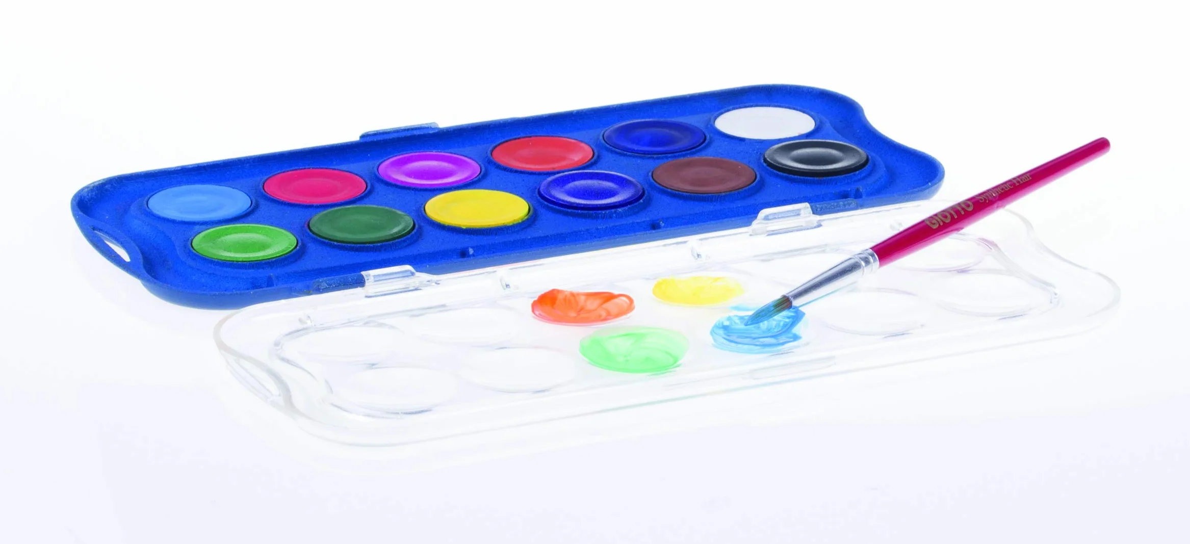 GIOTTO Acquerelli Mini Boîte 12 pastilles gouache pinceau