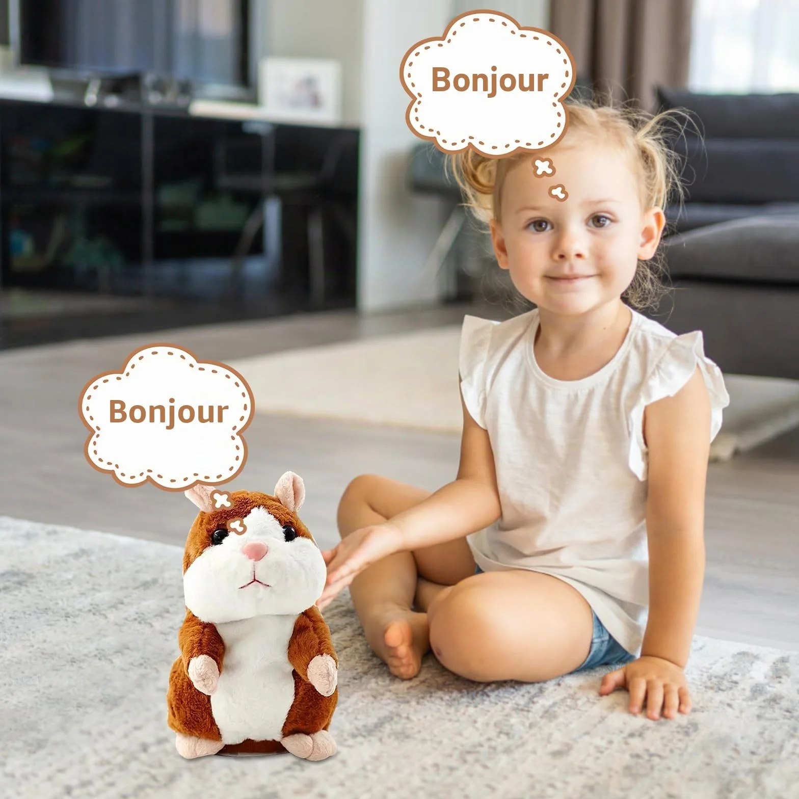 Peluche Hamster Parlant JOKILY Répète Paroles Enfant