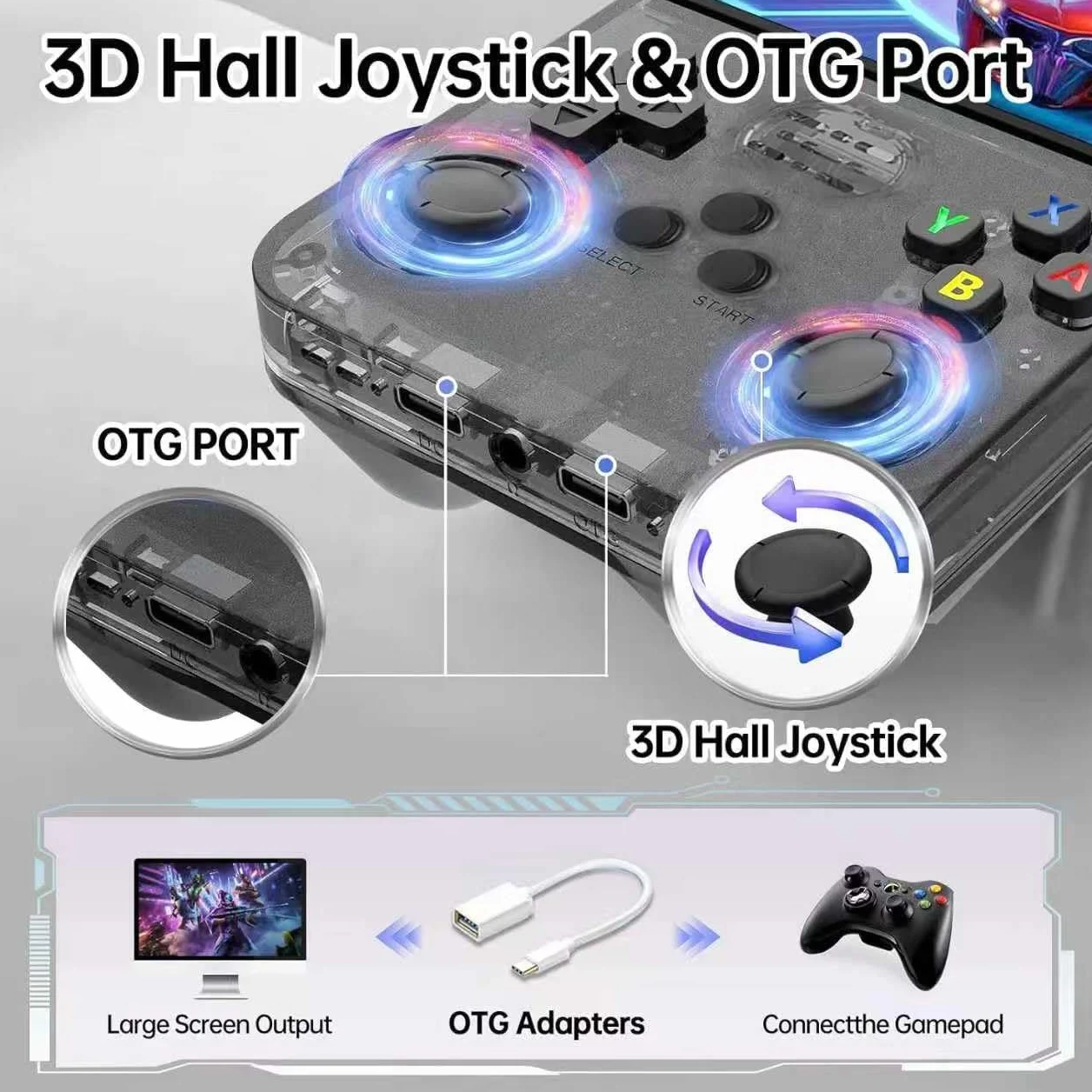 Console de Jeu Portable Rétro Nawchedo R36S 128 Go 40 000 Jeux Classiques 30 Émulateurs 3 500 mAh Noire