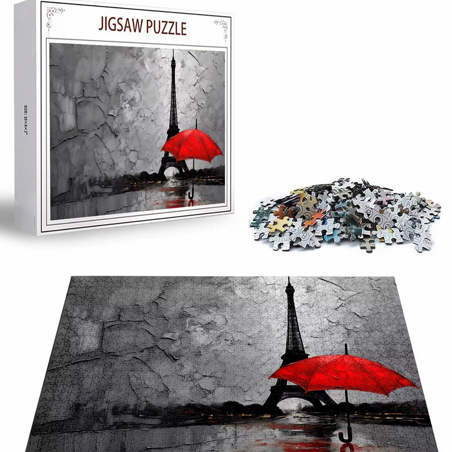 Puzzle 3000 Pièces Adultes Tour Eiffel Puzzle Enfant, Puzzles pour Adultes Jeu éducatif Défi Jouets, Puzzles Scène à faire soi-même pour Décoration Murale de la Maison, Jeux d'activités Familiales D-1