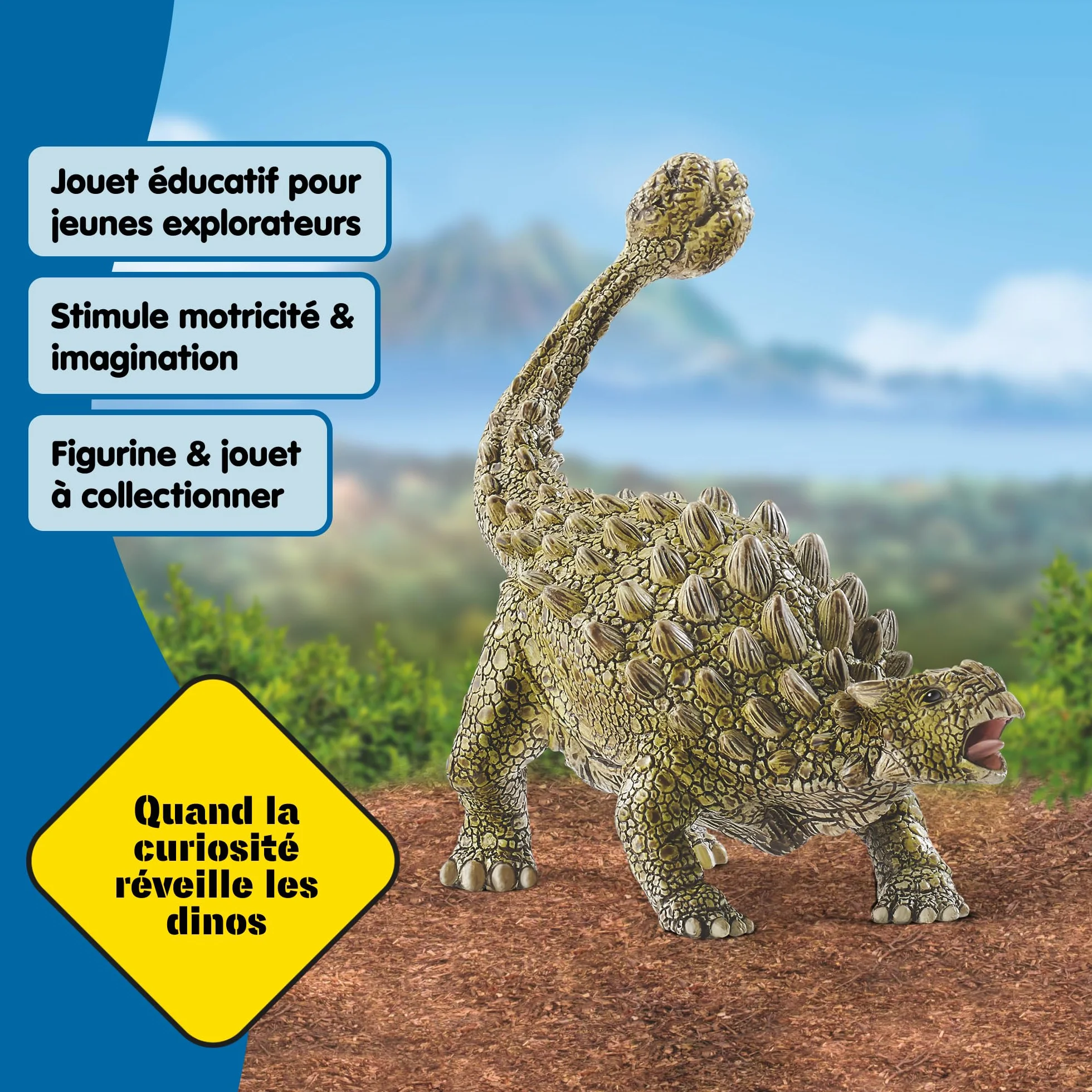Schleich Dinosaure Ankylosaure 15023 Jouet Fidèle aux Détails Collectionner 14x7x11 cm
