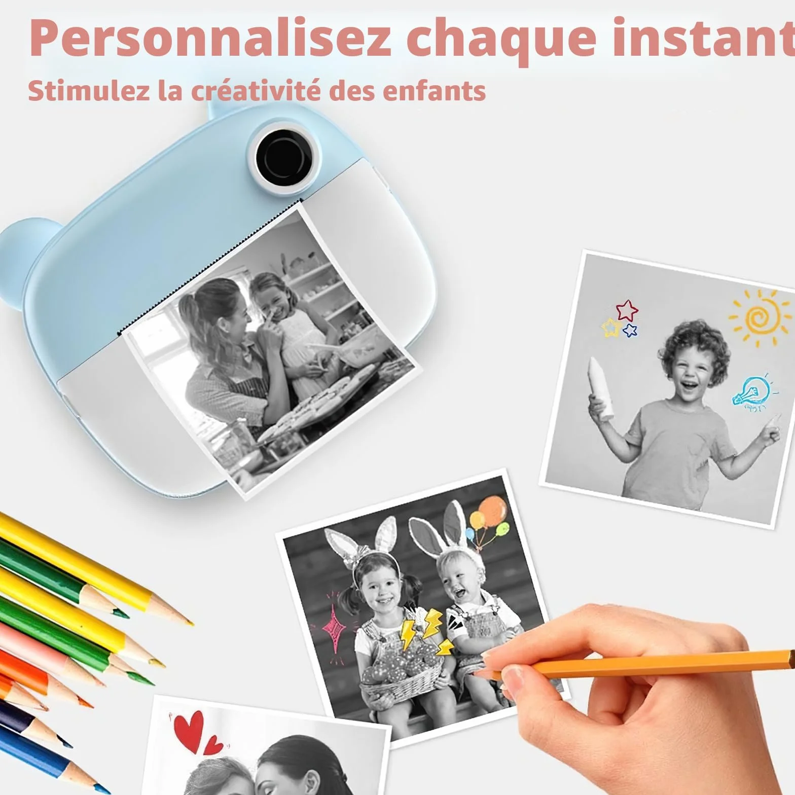 Papier Thermique pour Appareils Photo Instantanés 57 mm x 500 mm 15 Bobines
