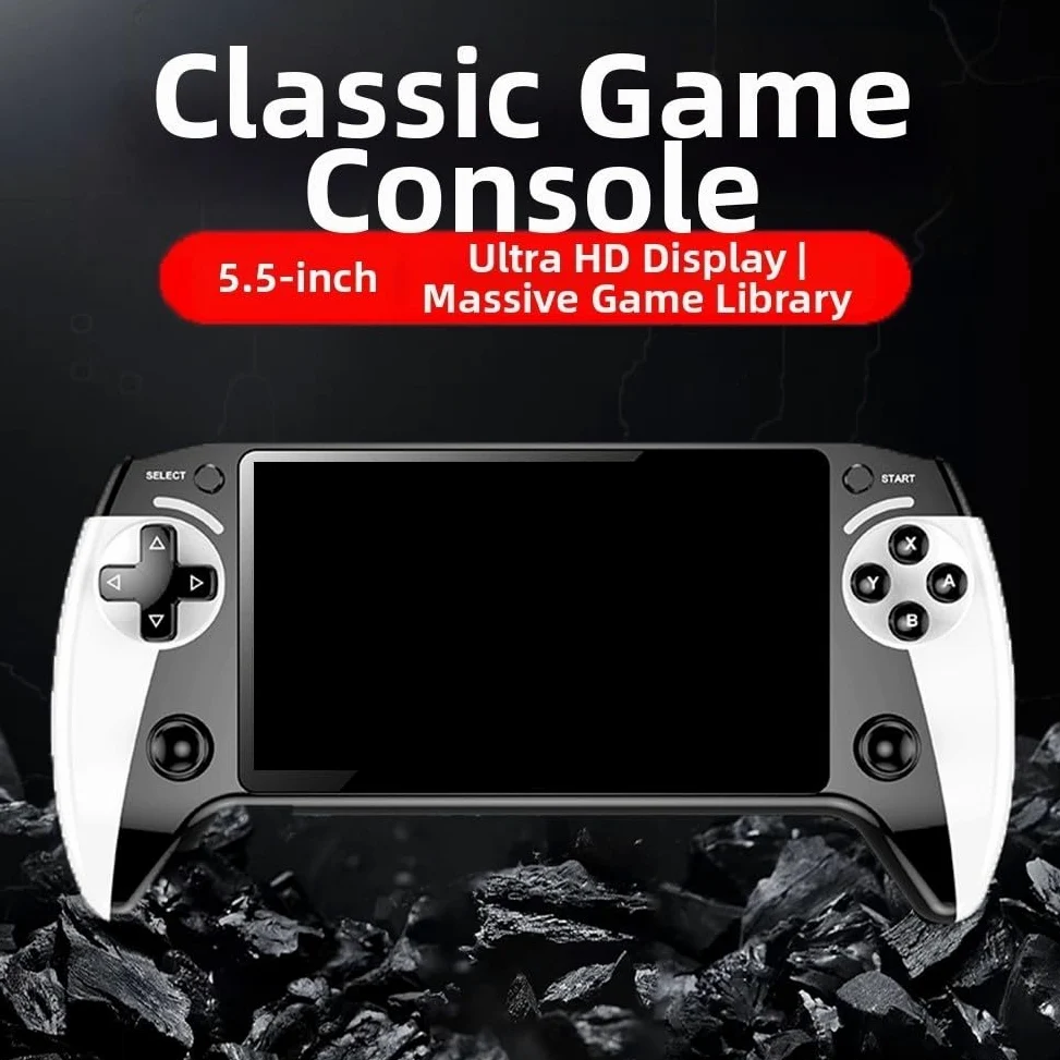 X9 Retro Console de jeu portable, écran IPS 5,5 pouces avec 6200 jeux classiques et support multi-émulateurs, compatible avec sortie TV et stockage extensible jusqu'à 32 Go