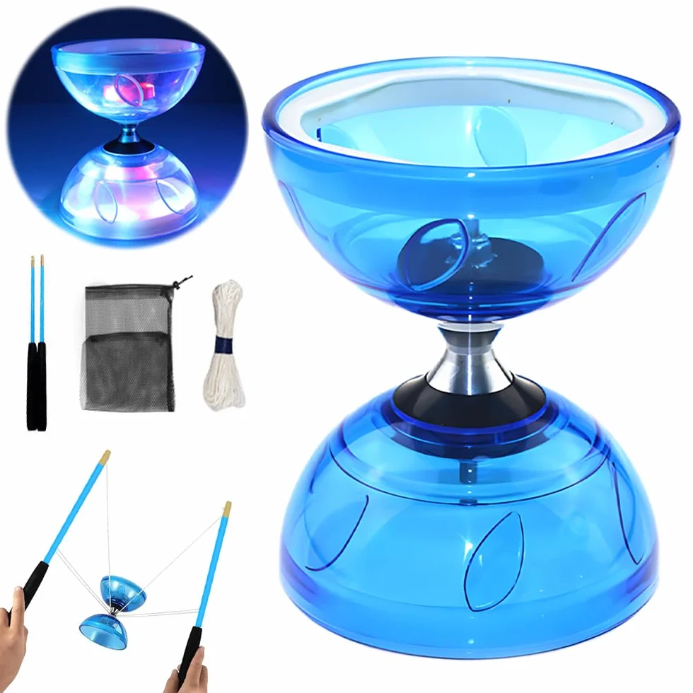 Diabolo LED 4,5 mm triple roulement à billes Set de jonglage avec balles