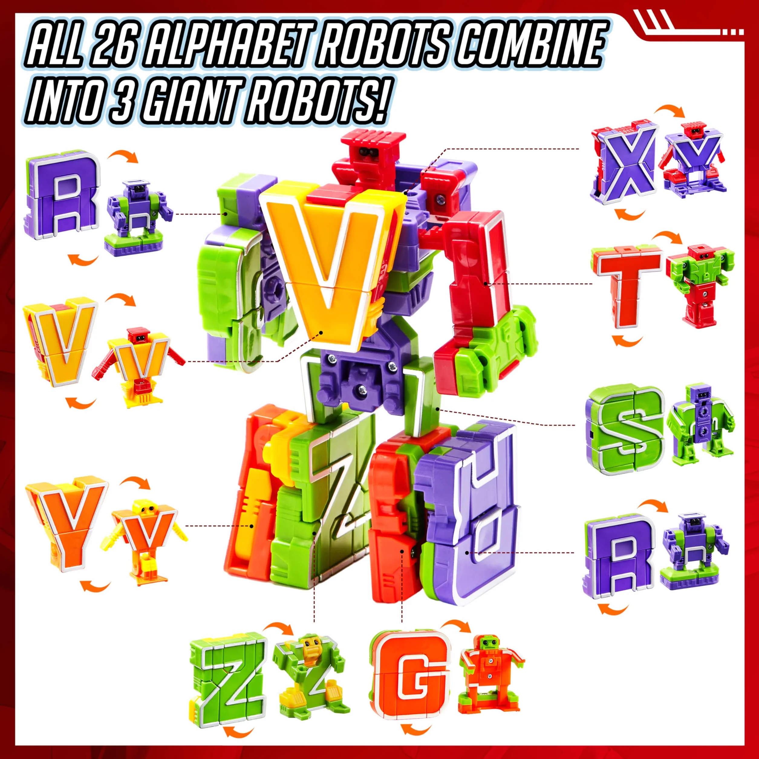 JOYIN Alphabet Robot Action Figure Jouets ABC Apprentissage Éducatif pour Enfants