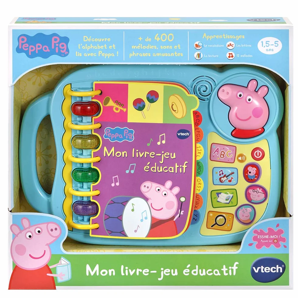 VTech Peppa Pig Mon Livre-Jeu Éducatif – Livre Enfant 18 Mois – 5 Ans – Français