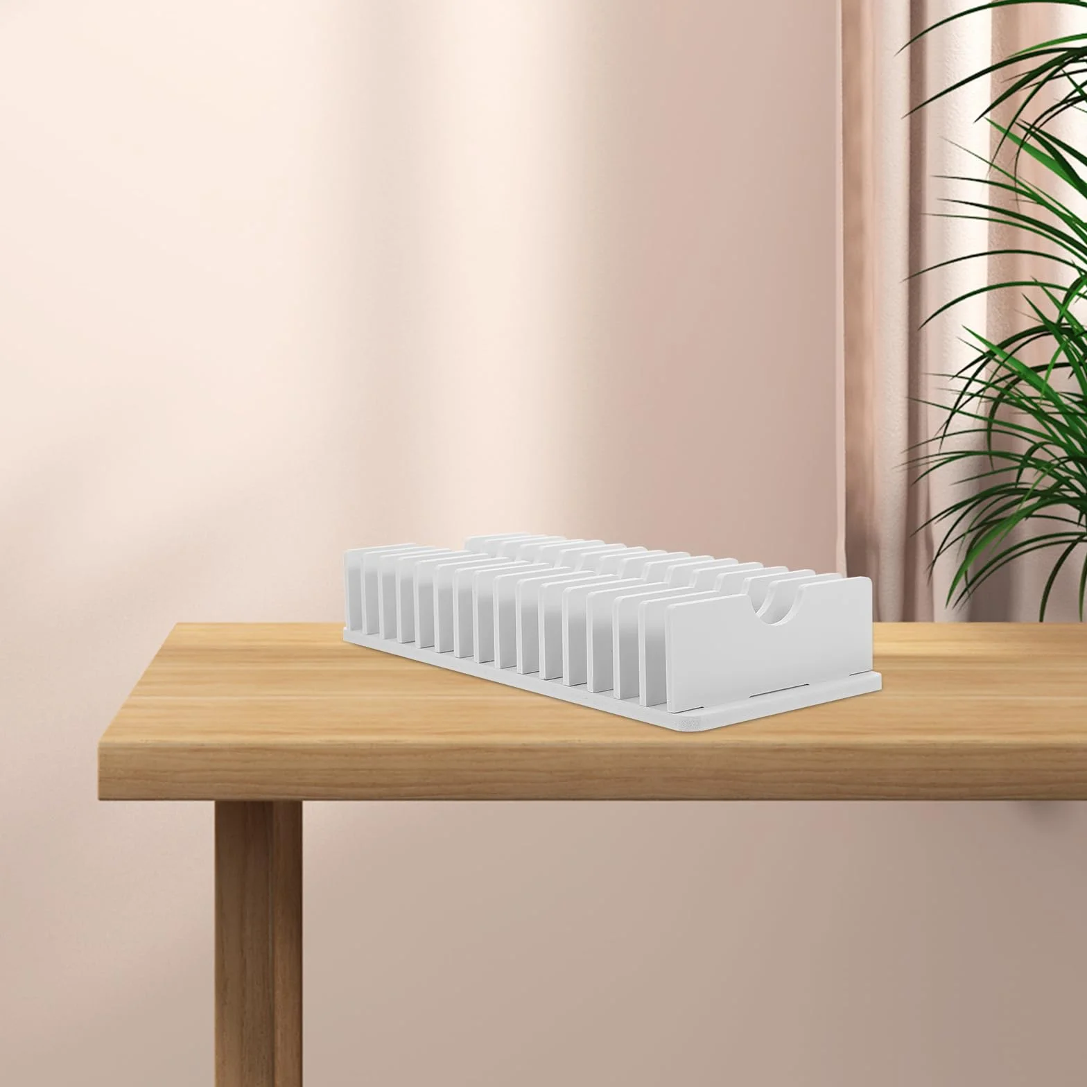 NUOBESTY Support De Téléphone Portable Pour Bureau Avec 15 Compartiments Organisateur En Pvc Pour Calculatrices Et Rangement