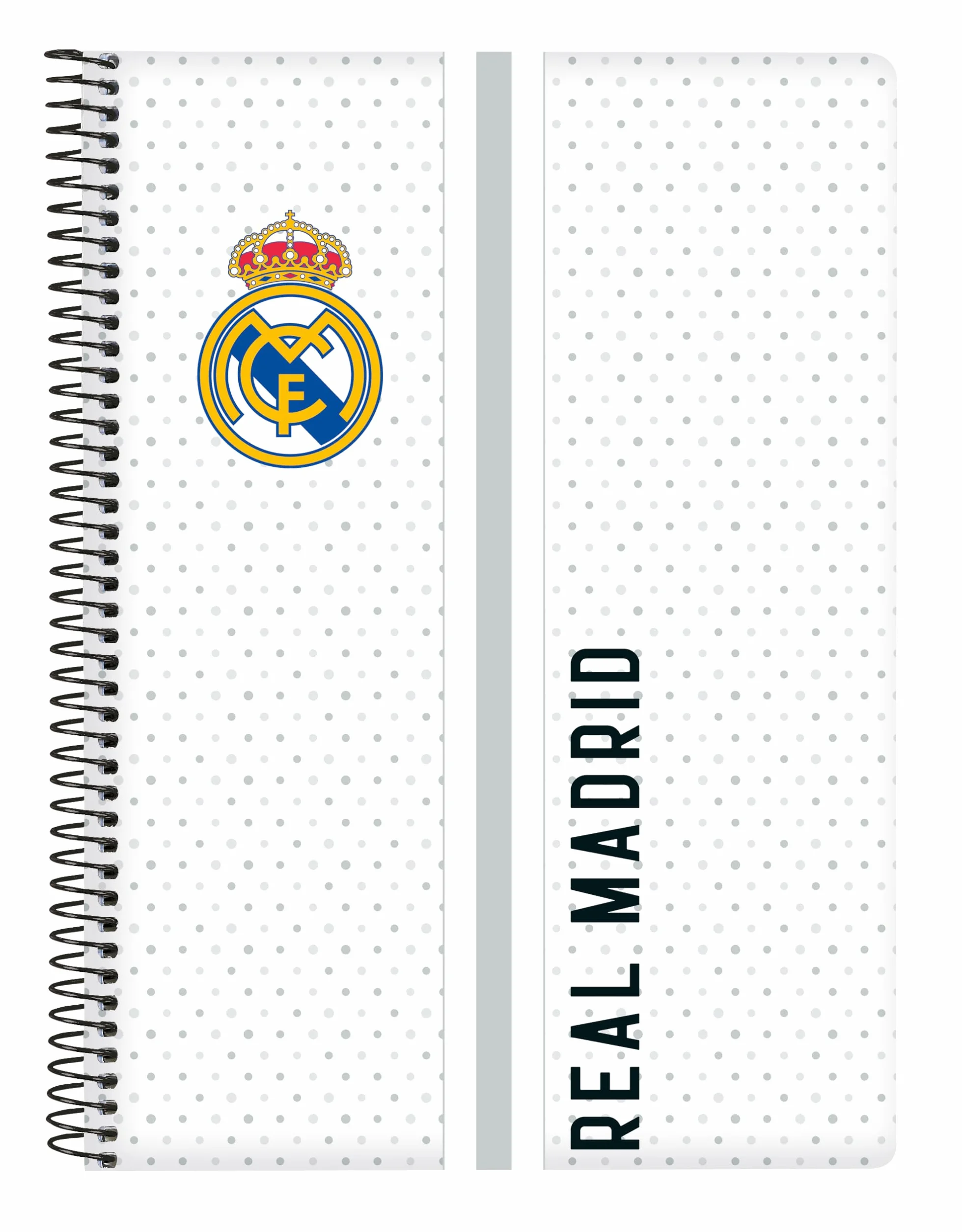 Safta Real Madrid 1ère équipe 24/25 Cahier couverture rigide 15,5 x 22 cm blanc/gris