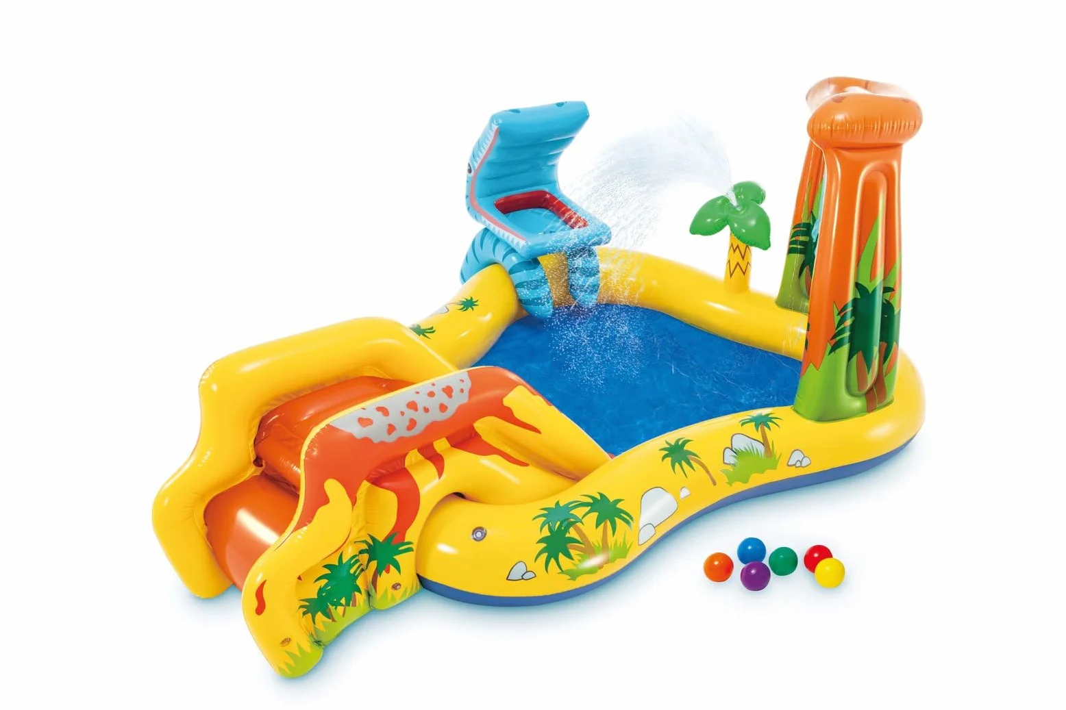 INTEX Piscine Gonflable Enfant/Aire De Jeux Aquatique Dinosaure 249 x 191 x 109 cm