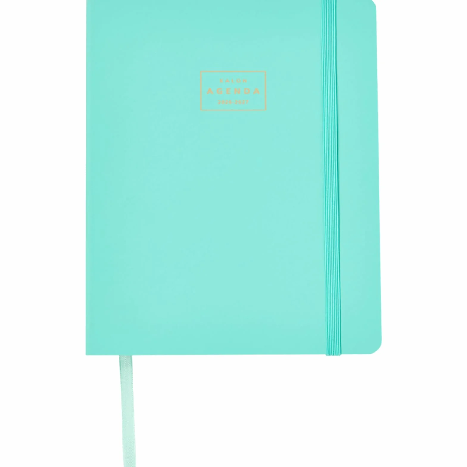 Agenda Scolaire 2026 2027 Septembre à Juin Semaine Vue A5 15x21 cm Langues ESP ENG FRA ALL Couverture Souple Simili Cuir Fermeture Élastique Avec Stickers Green Mousse