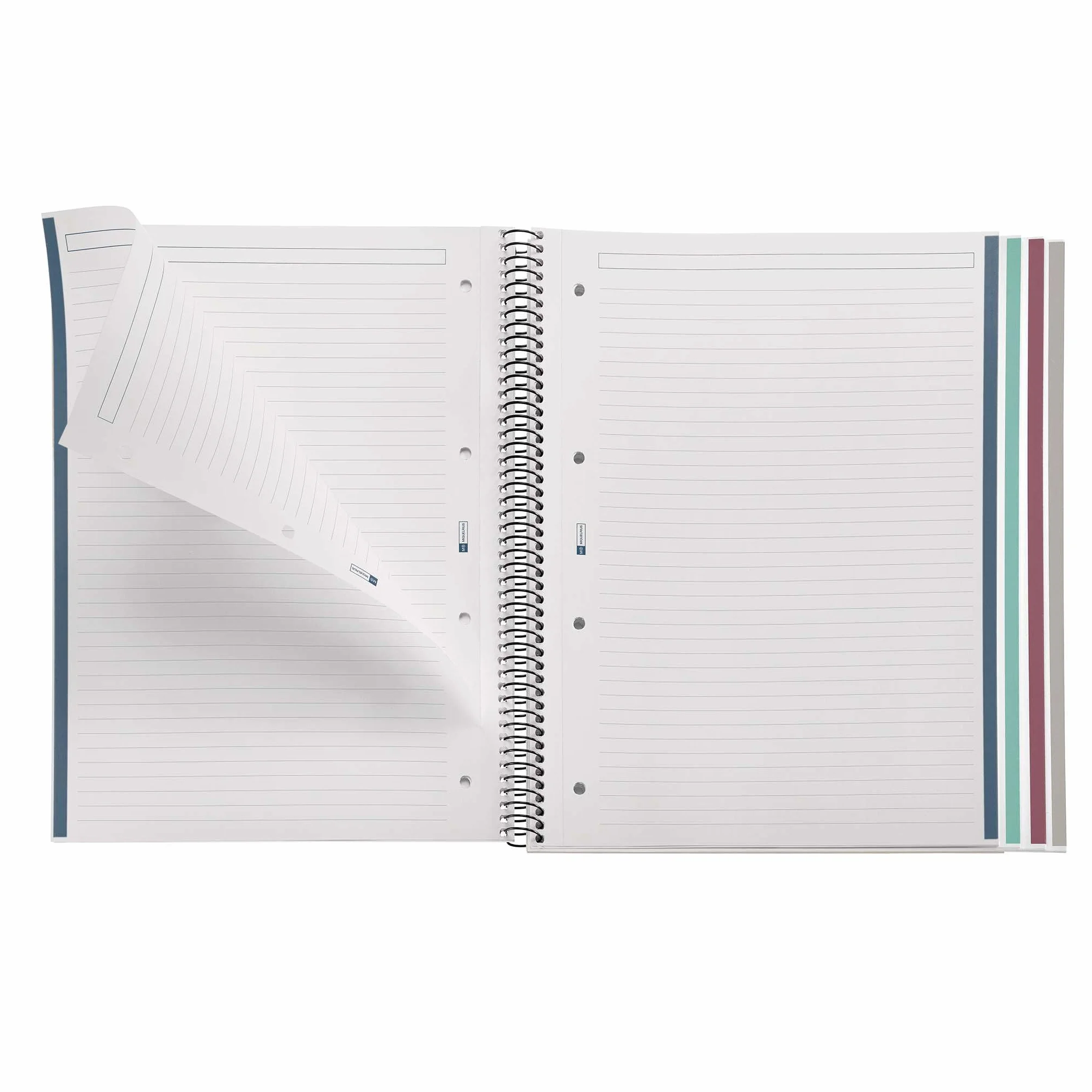 Miquelrius Cahier à reliure spirale A4 100 feuilles lignées 70 g/m² Couverture carton rigide Blush