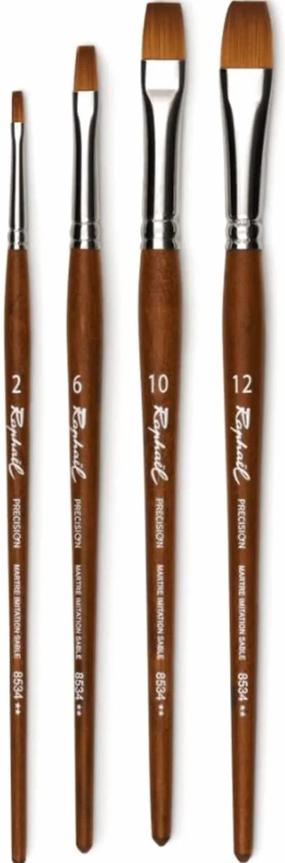 Raphael ESPACE BEAUX ARTS Pinceau PLAT Série 8534 MARTRE IMTATION Sable set 4 pcs