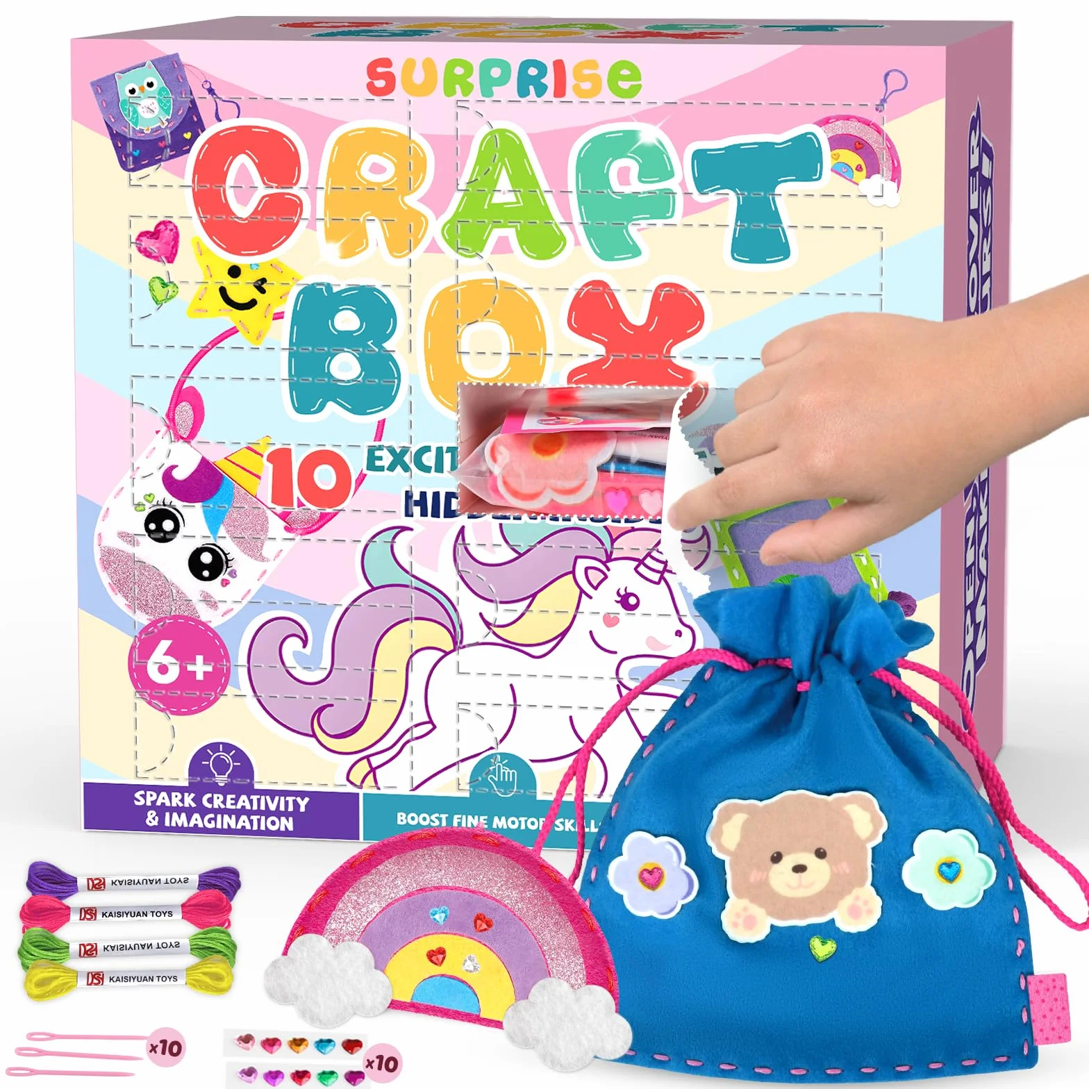 Kit Couture Enfant dès 6 Ans - 10 Projets DIY Animaux en Feutrine, Loisir Créatif Fille