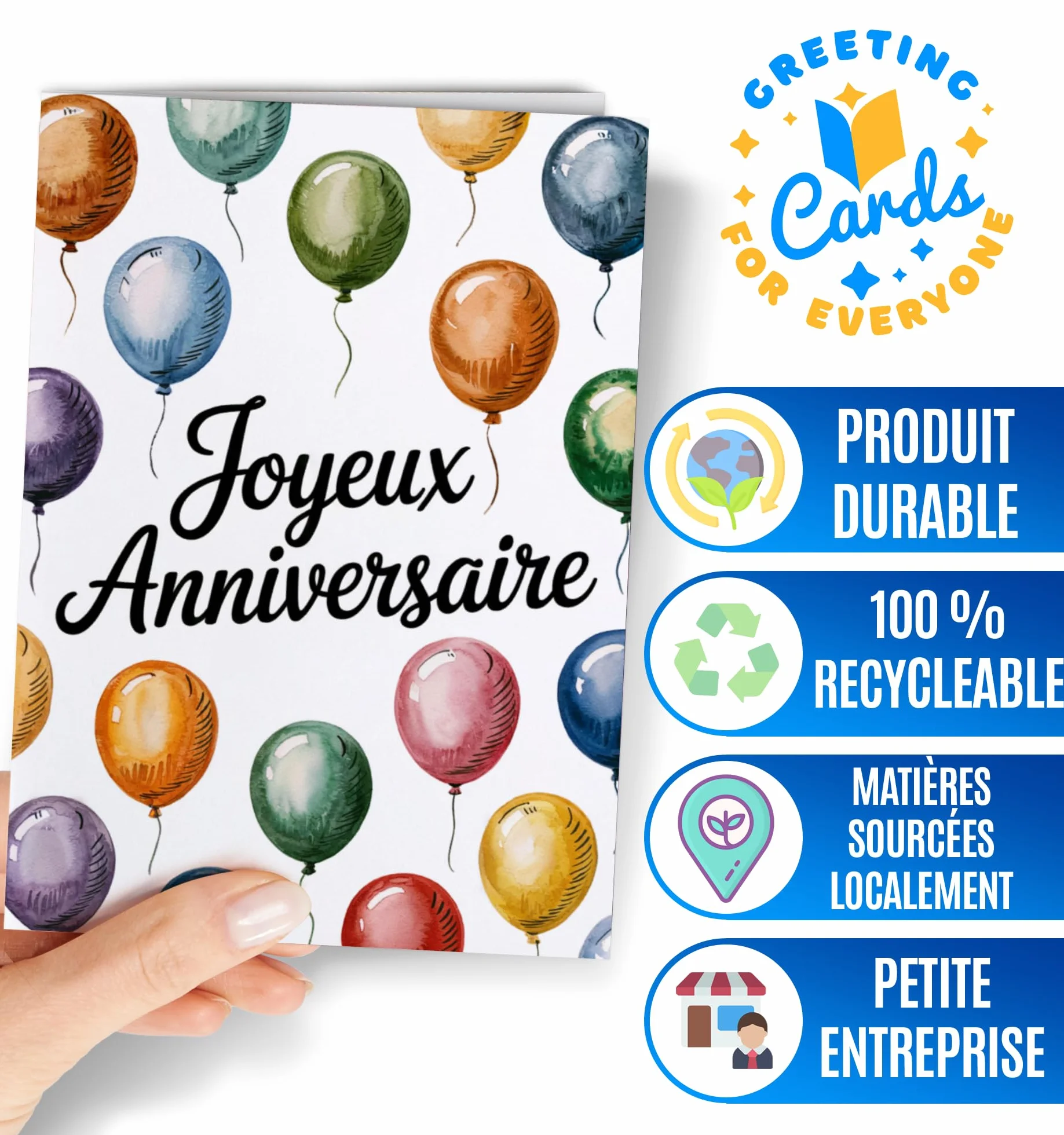 Carte d'Anniversaire pour Homme ou Femme 20-80 Ans Cadeau Décoration