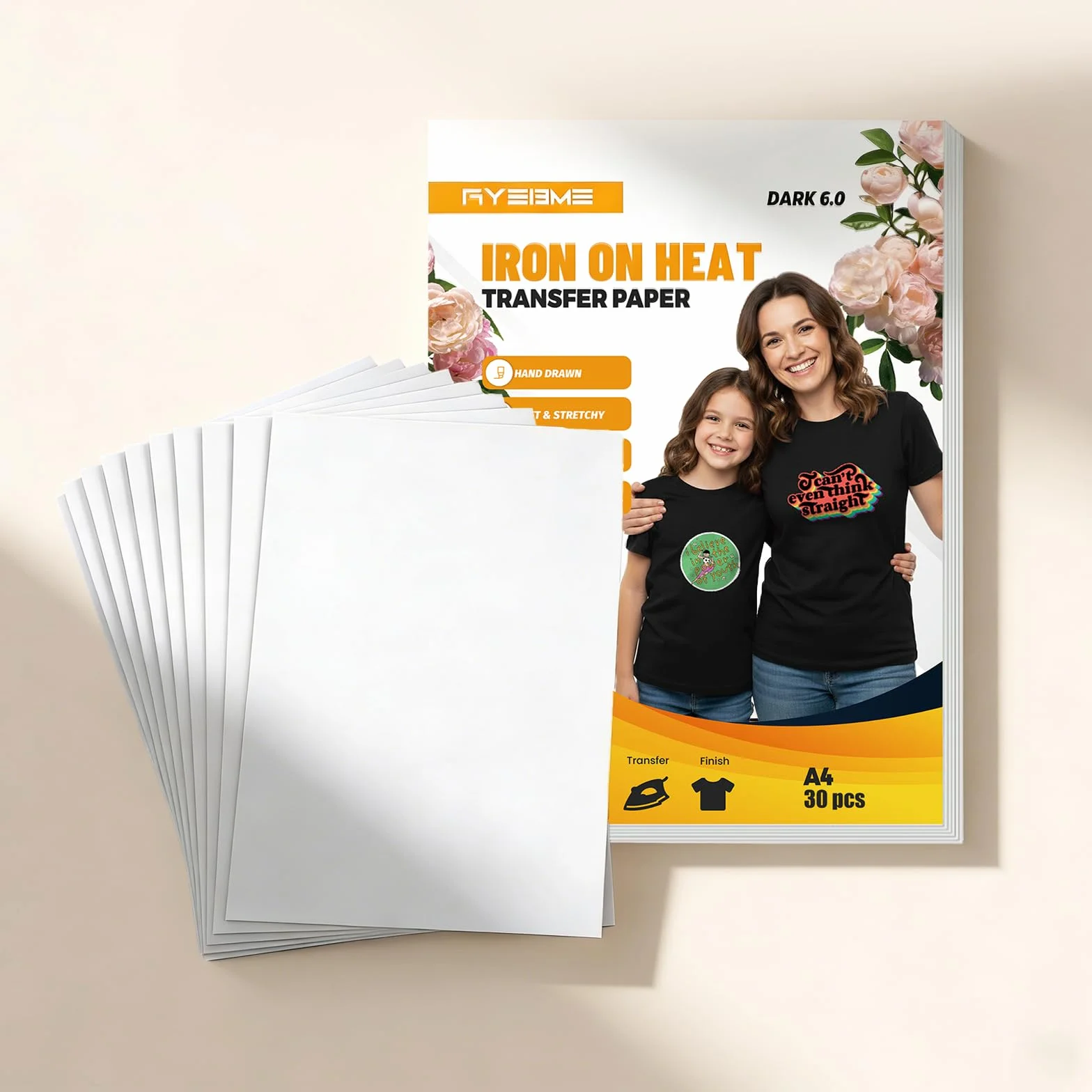 Papier transfert thermocollant polyuréthane A4 30 feuilles imprimable résistant lavage