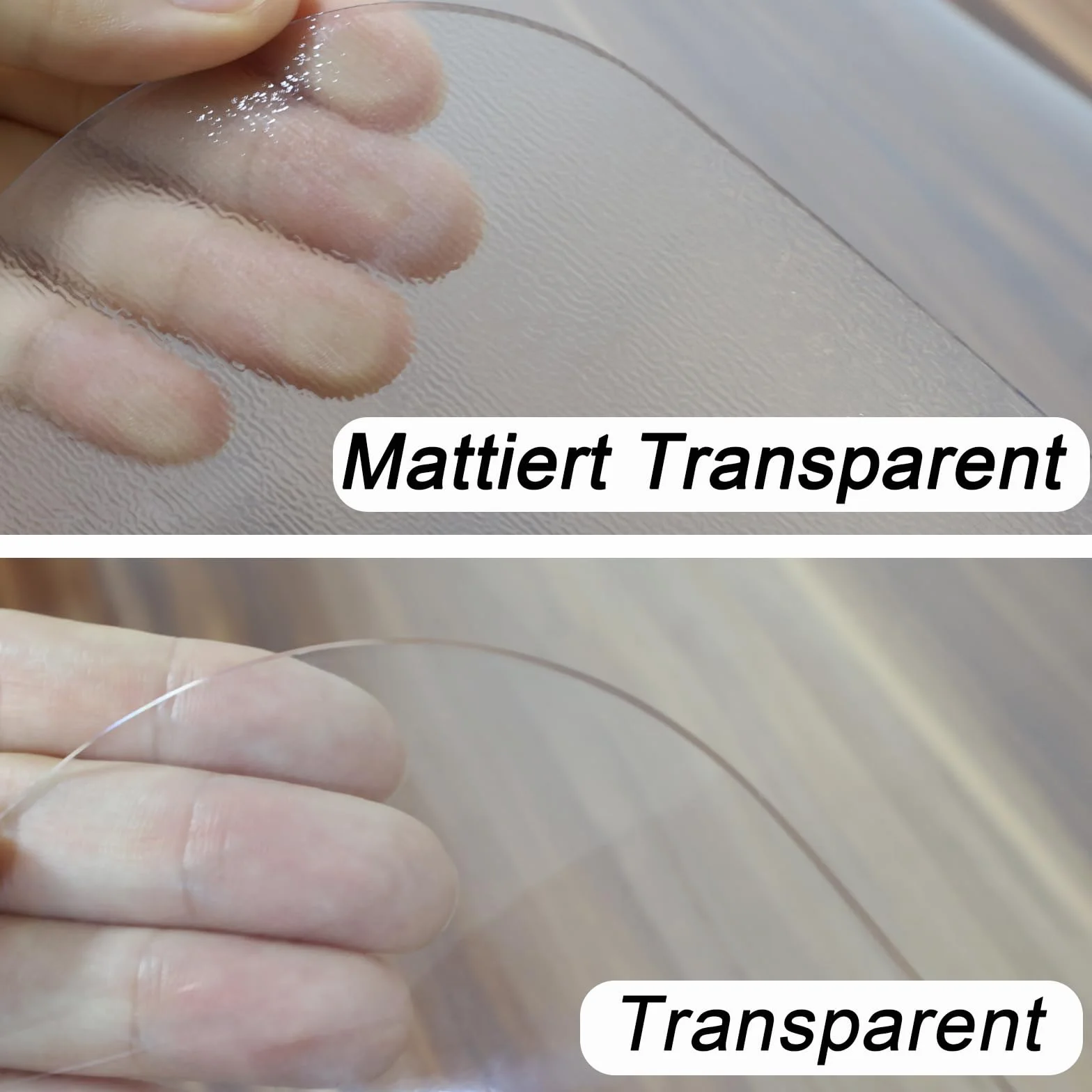 Sous-main transparent 100 x 40 cm imperméable antidérapant bords ronds
