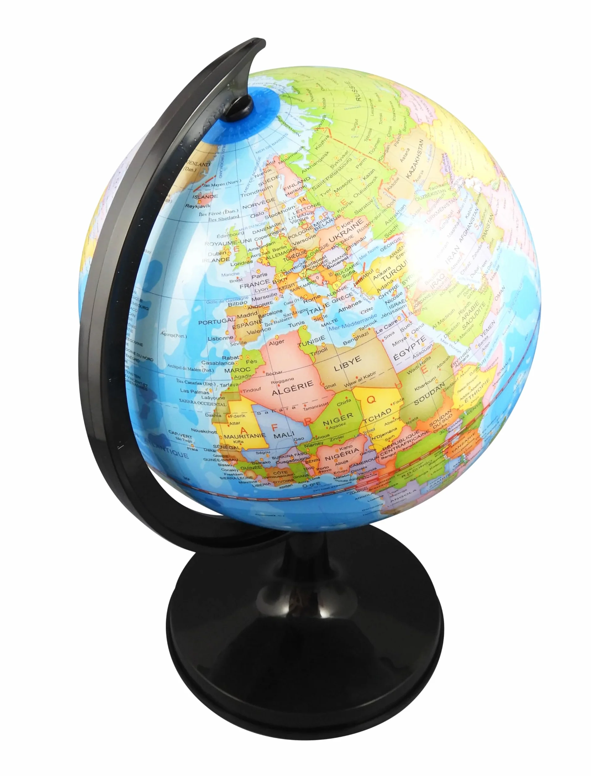 Globe Terrestre 20 cm pour Enfants – Découverte Pays, Villes, Océans et Fleuves – Socle Noir Mat – Éducatif dès 6 Ans