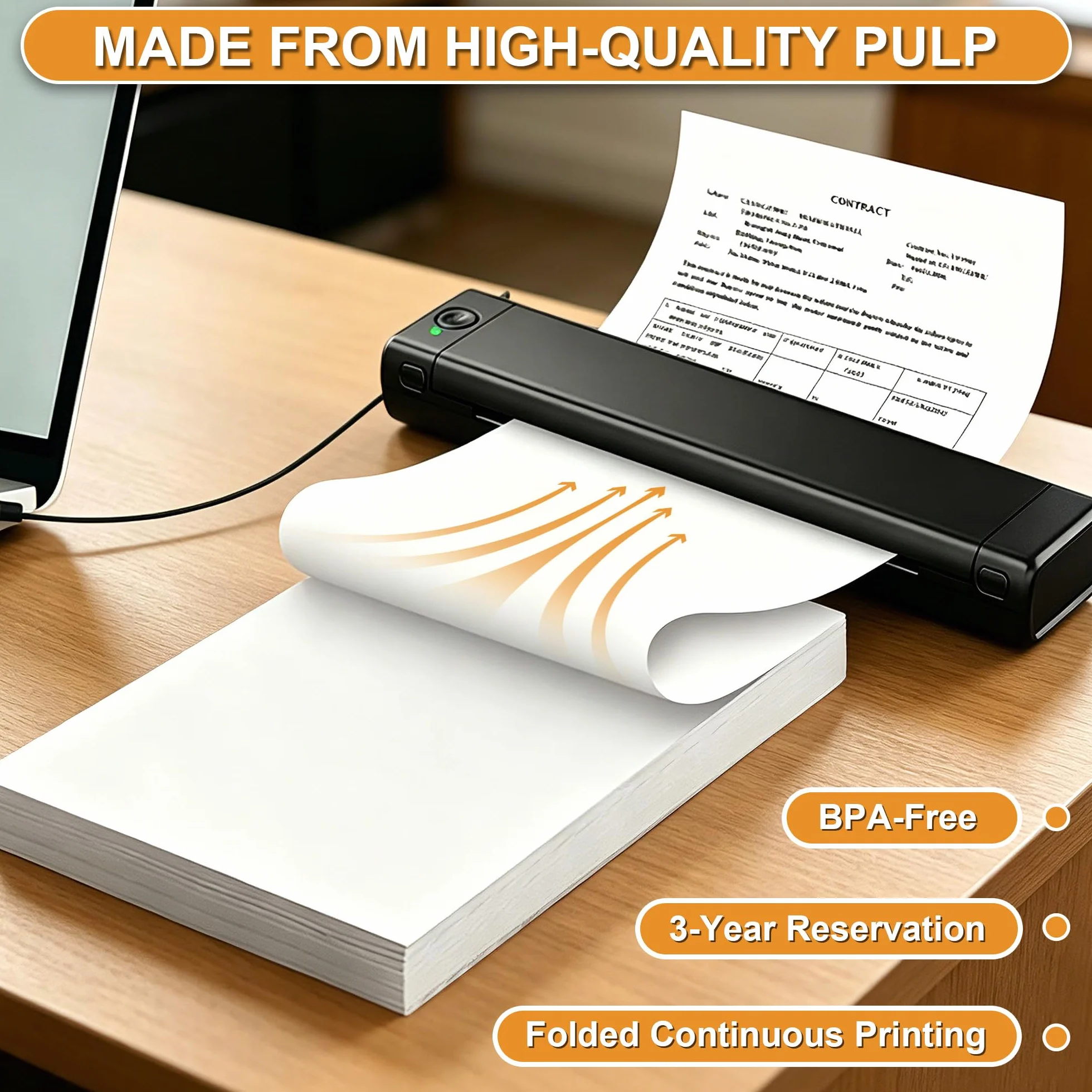 Thermopapier A4 200 Blatt, 210 x 297mm, BPA-frei, Kompatibel mit Thermodruckern