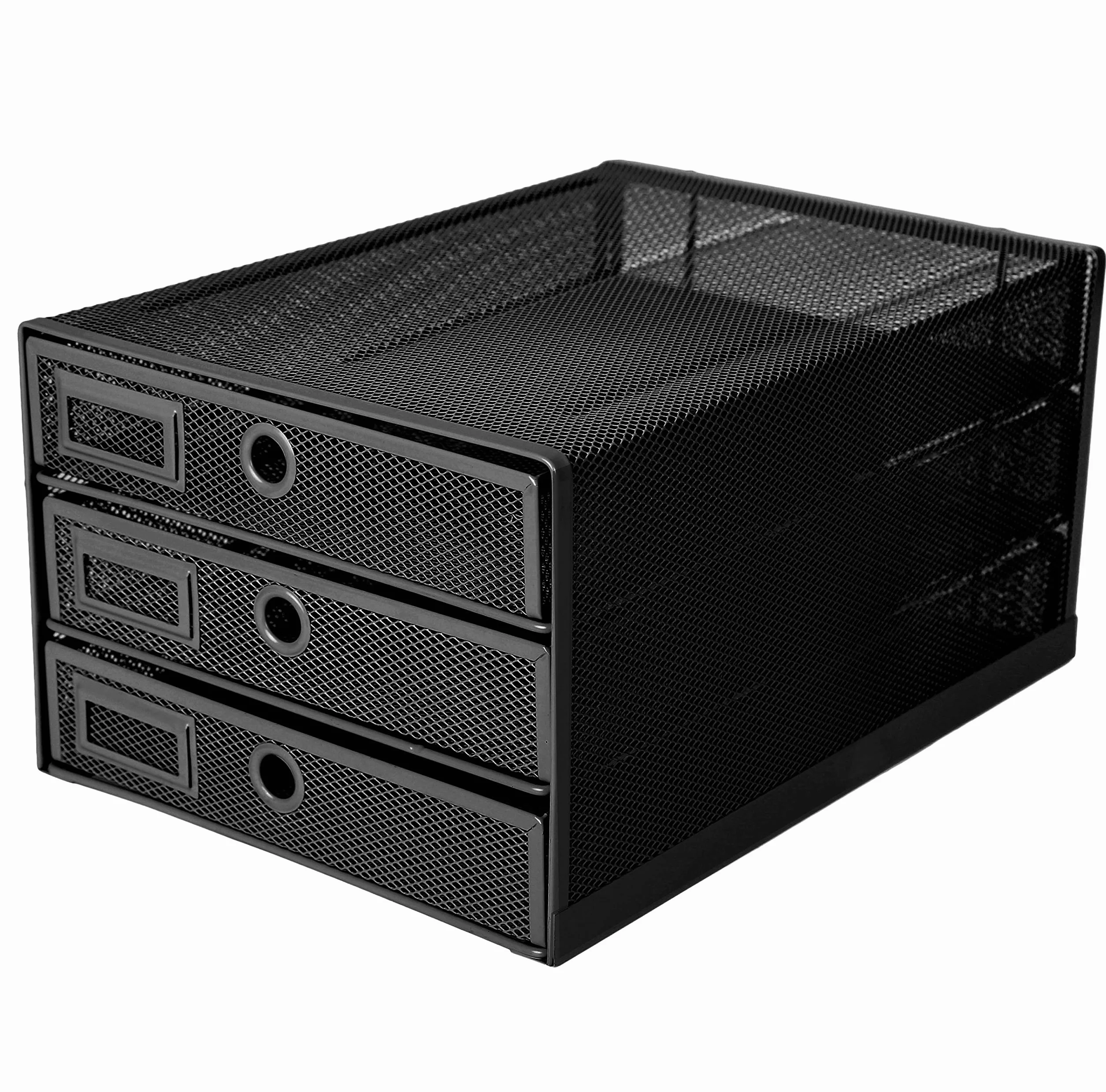 Exerz Organiseur maillé 3 tiroirs Bureau Noir