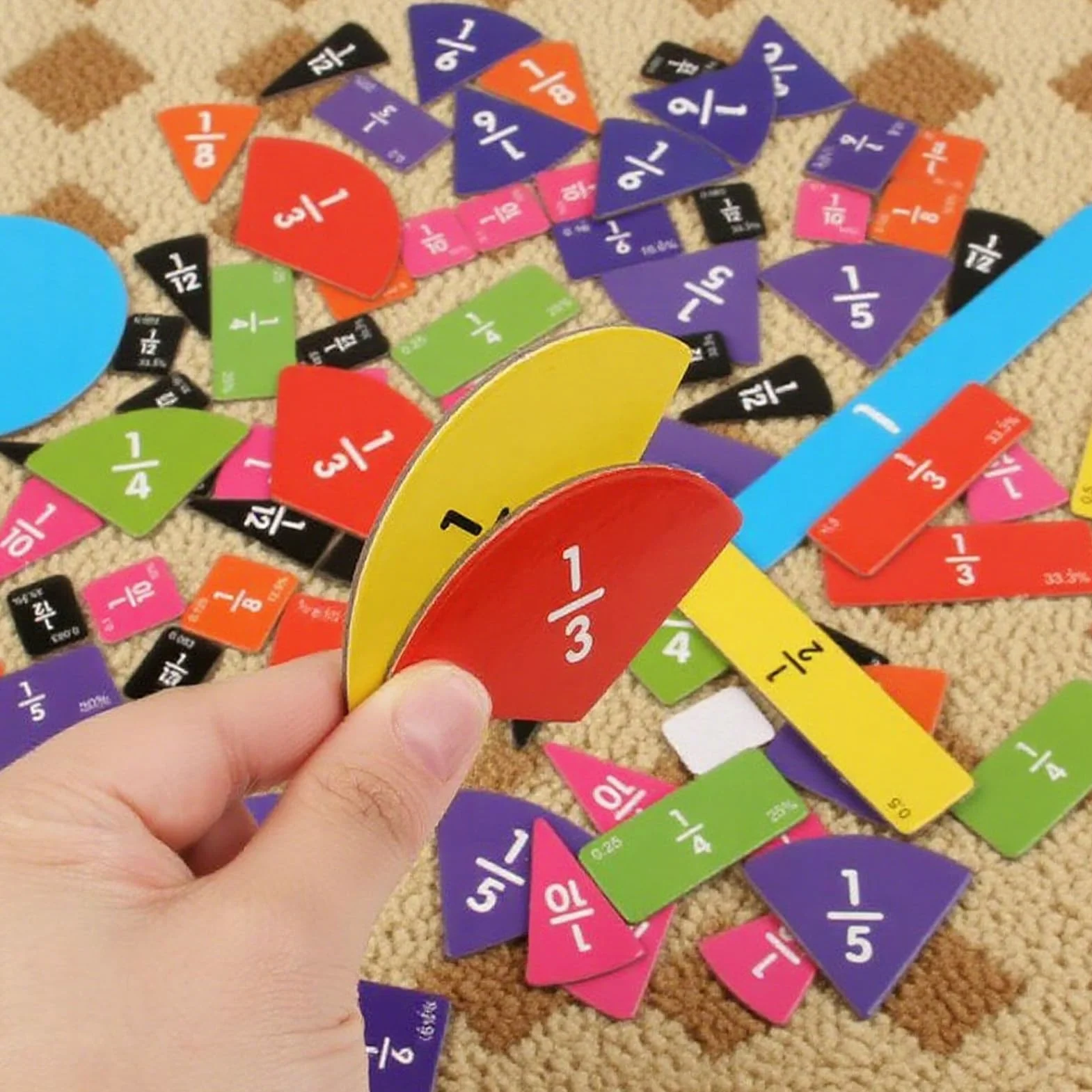 Fractions magnétiques - Matériel de manipulation des fractions, Jeu éducatif pour enfants dès 3 ans