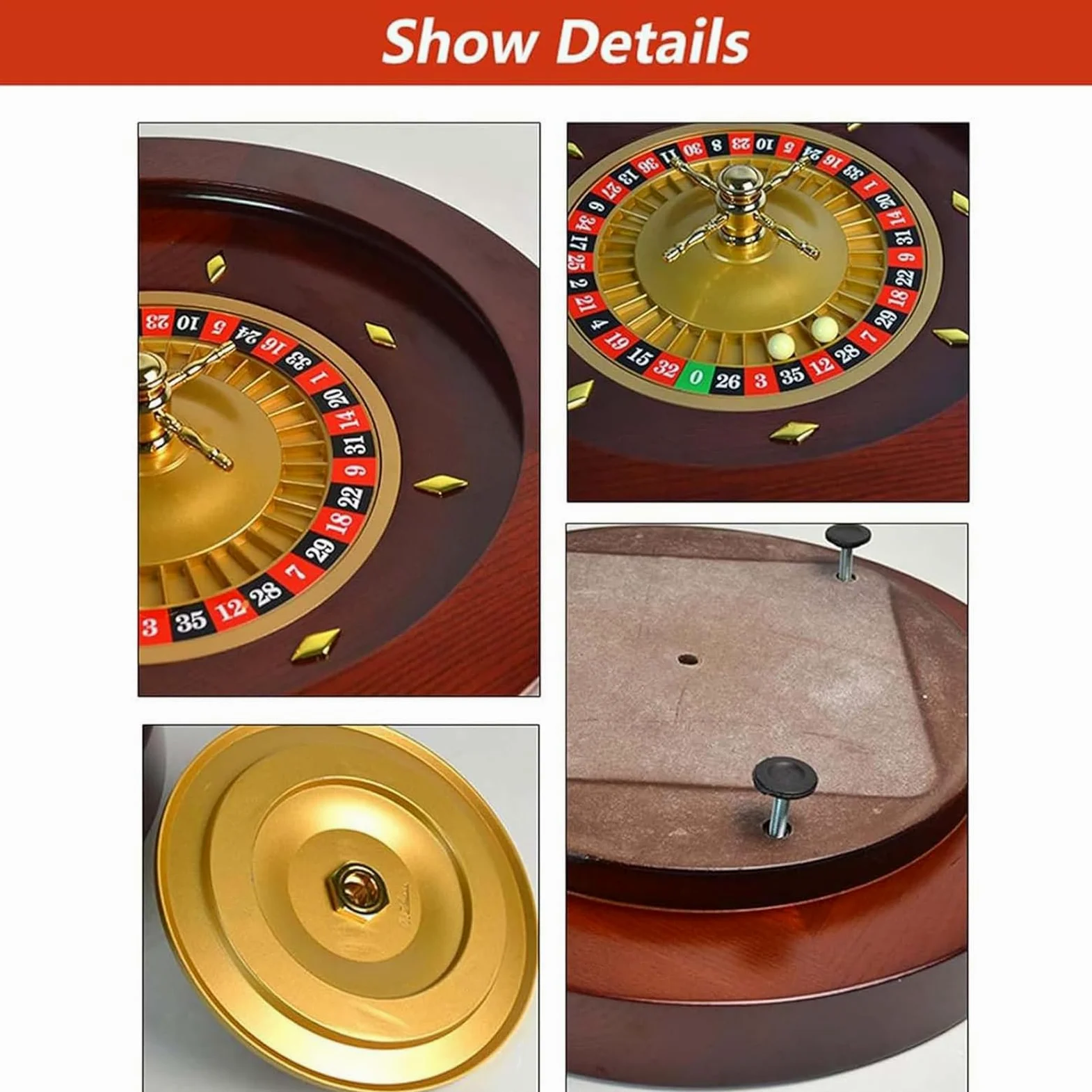 Roulette Roulette Roulette avec Roulements de Précision en Bois pour Maison et Professionnel Idéal pour les fêtes adultes et les soirées de jeux