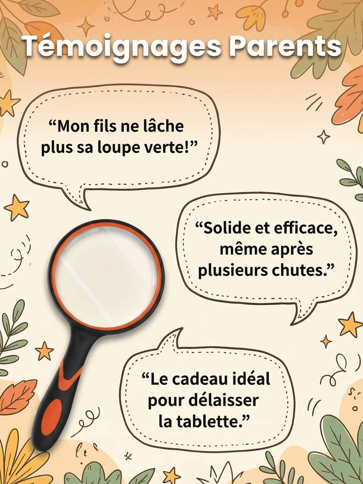 Soleado Loupe Enfant Haute Définition 65mm Lentille Verre Anti-Rayures Manche Caoutchouc Antidérapant