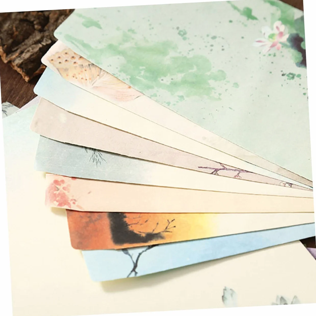 HOMSFOU Set de 12 Papier à Lettres et Enveloppes Style Chinois Motifs Imprimés