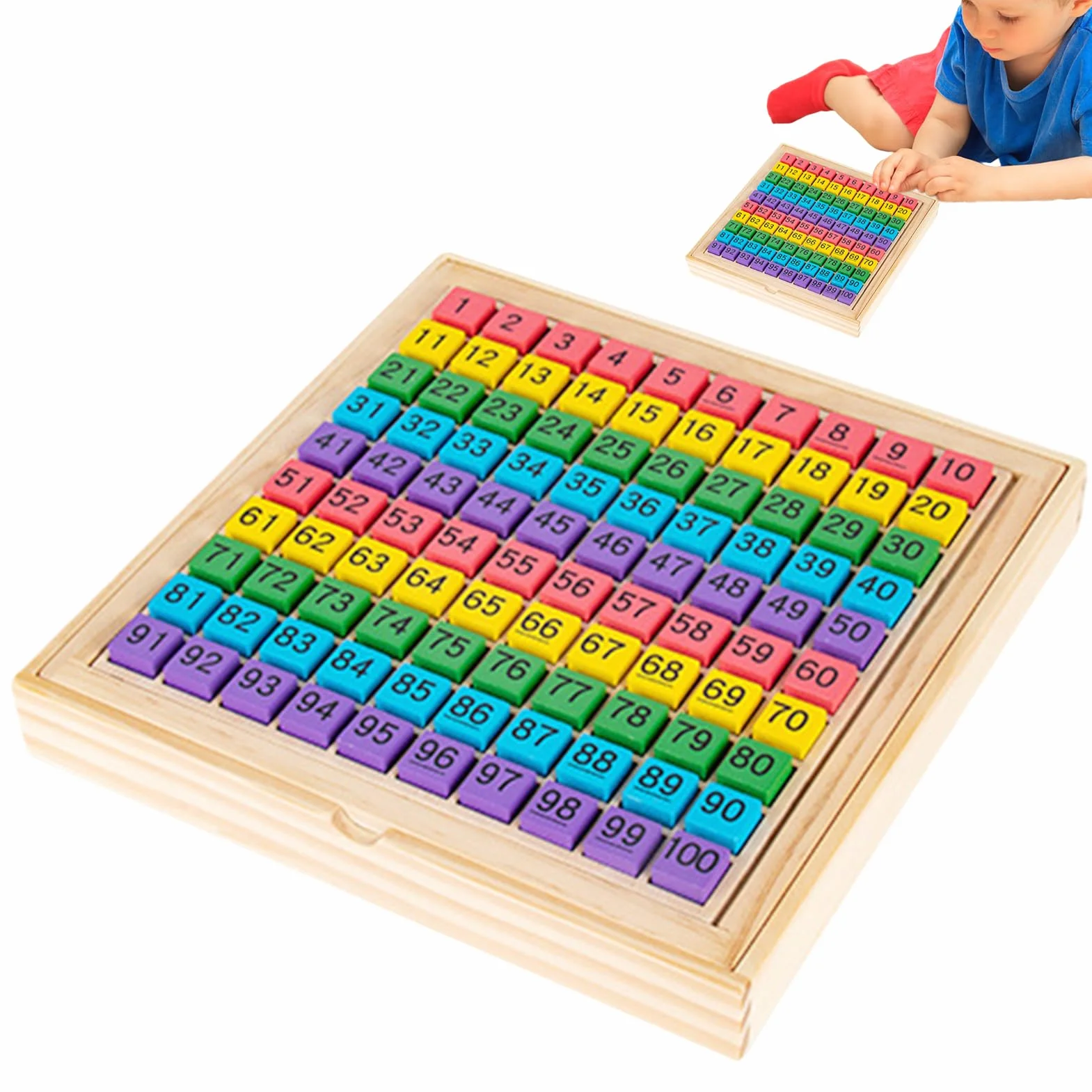 Tableau de chiffres à compter avec perles lumineuses, centaines de chiffres, design compact, exercice pratique d'arithmétique