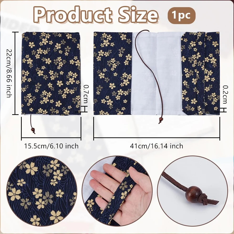 OLYCRAFT Tissu Motif Fleur Couvertures de Livres A5 Couverture Rigide 15.5x22x7mm pour Carnet Bible Planner