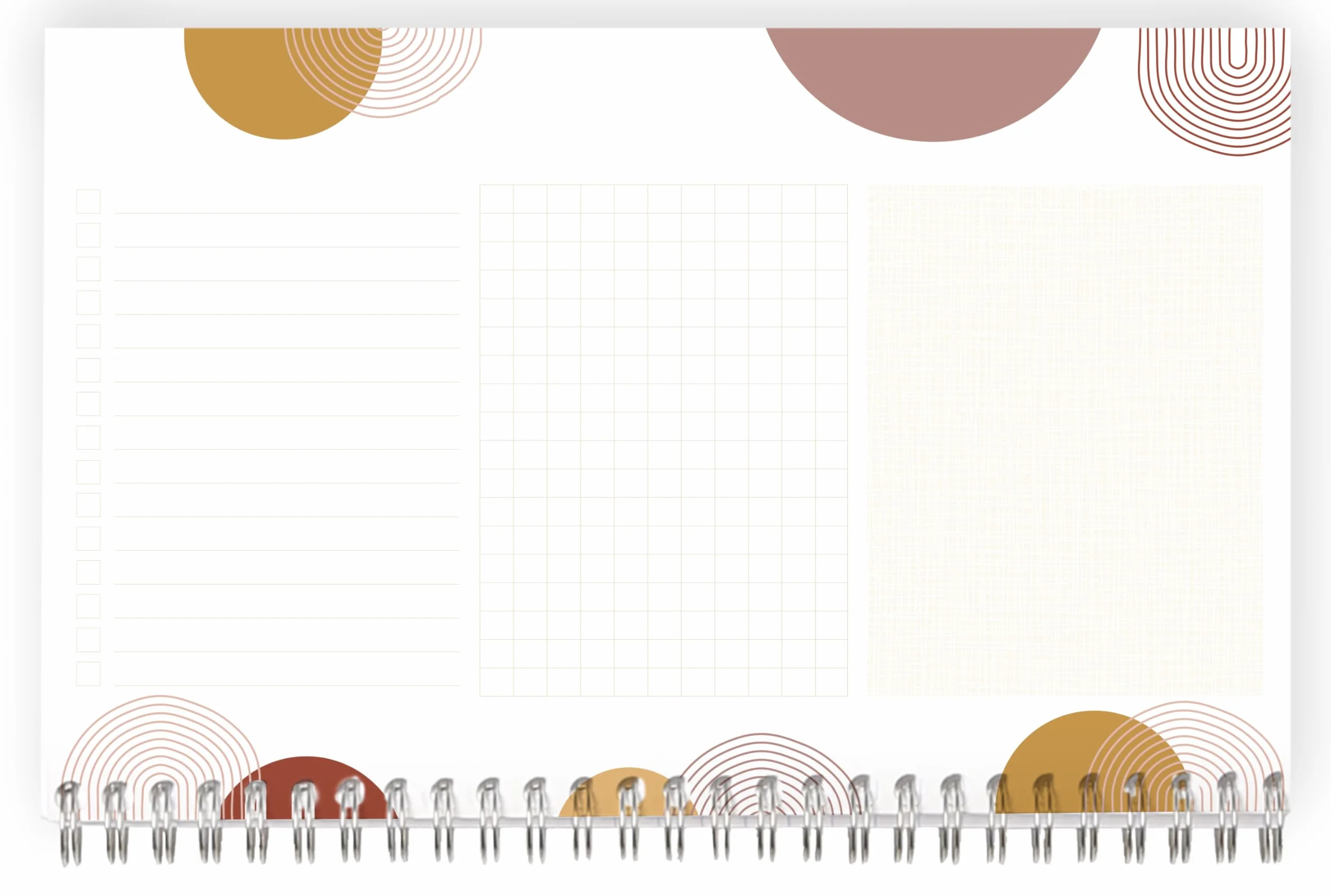 Clairefontaine Bloc Planner Spirale 22x14 cm 53 Feuillets Planificateur hebdomadaire Nature Terracotta