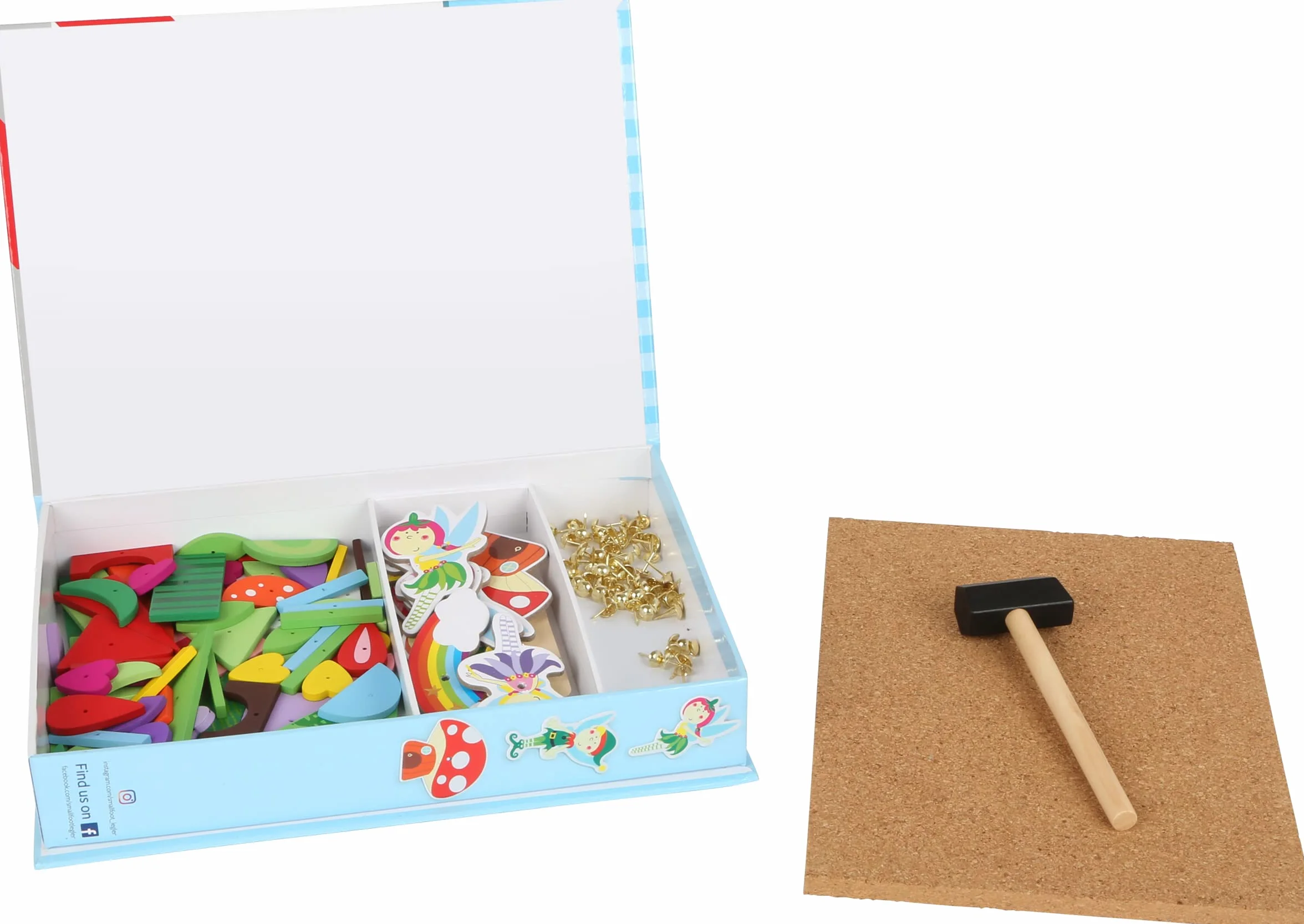Small Foot 10227 Jeu de Marteau Fée en Bois Tableau Liège Motifs Fées Marteler 6 Ans